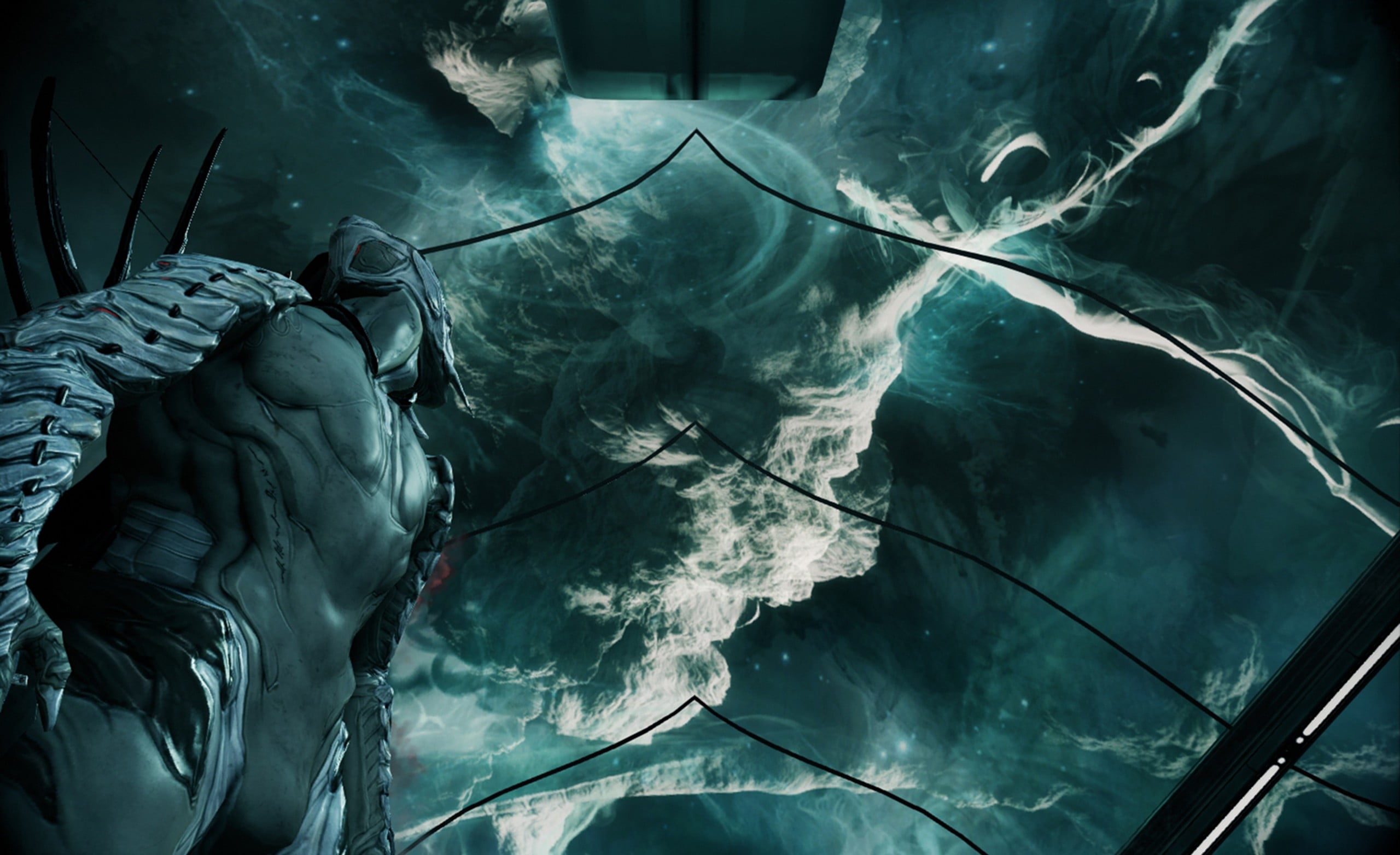 real people, tank, one person, water, nebula, sea, Warframe, video games, body part, 2K, indoors, space, aquarium, gray, monster, smoke - physical structure, HD Wallpaper