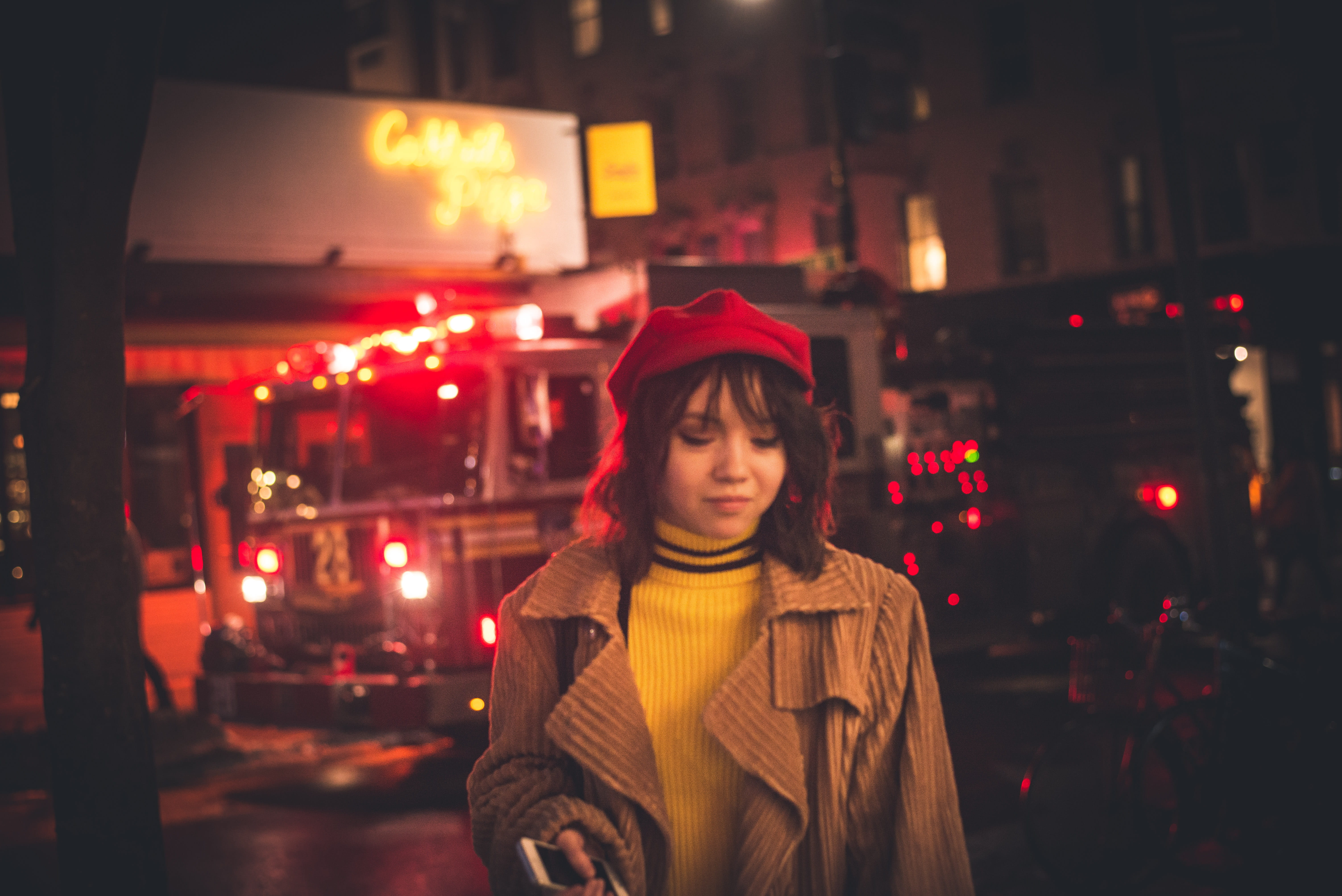 business, fire truck, lifestyles, leader, city, success, architecture, clothing, warm clothing, person, ceo, 5K, front view, human, winter, street, standing, HD Wallpaper