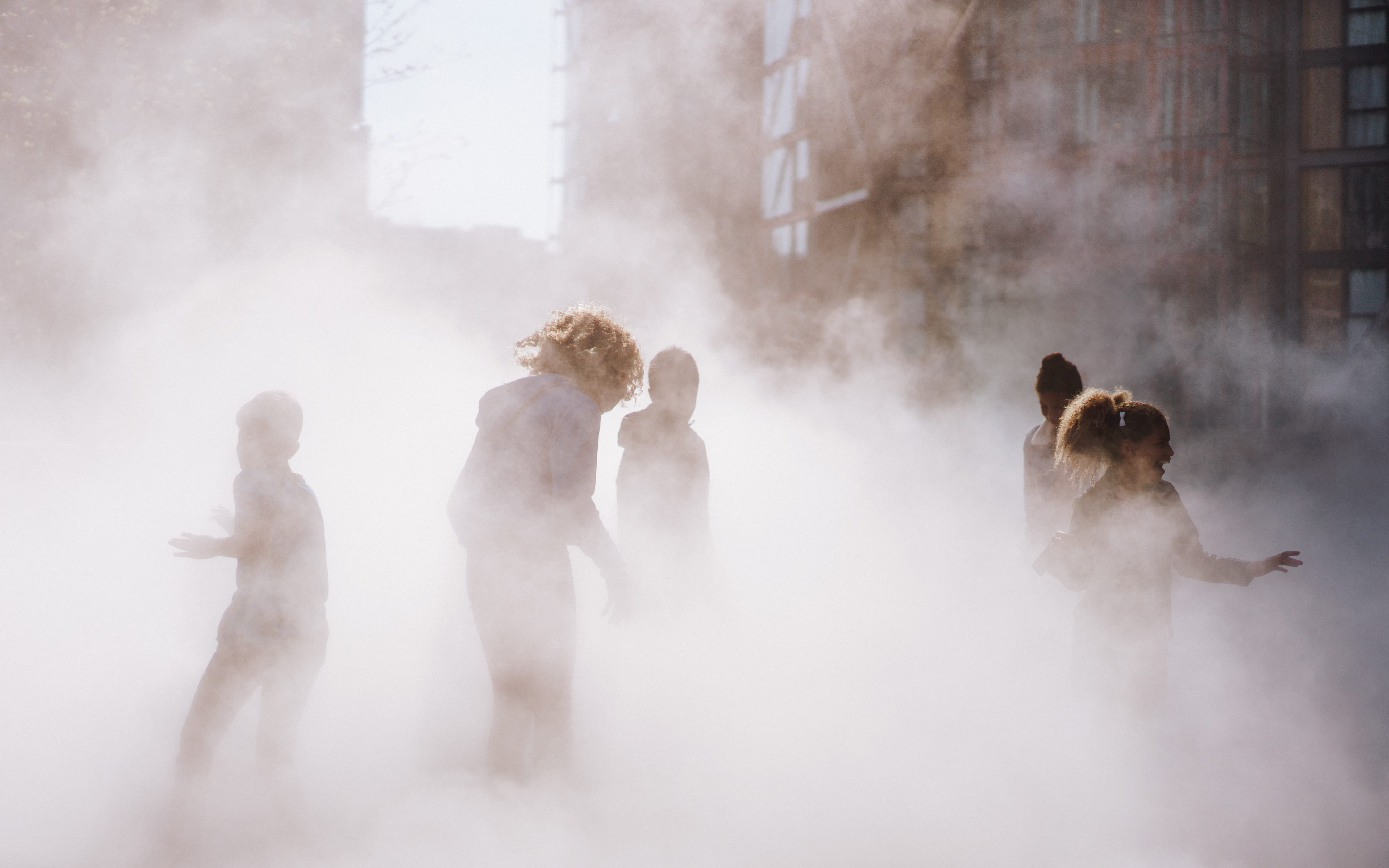 group, fog, people, steam, united kingdom, adult, playground, rear view, medium group of people, day, women, london, building, standing, nature, person, HD Wallpaper