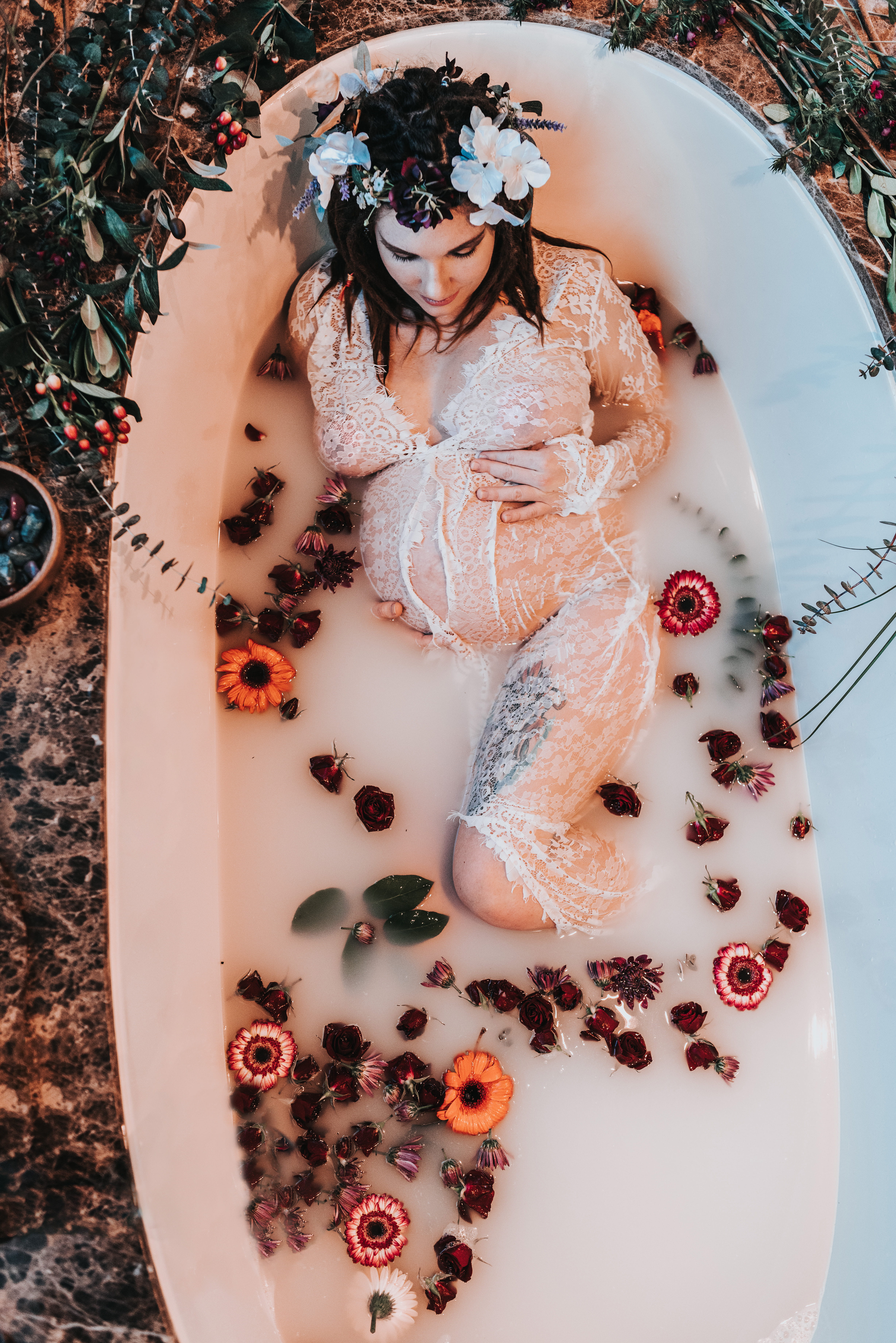 international womens day, dessert, bathing, cake, cream, unique, milkbath, person, bathtub, maternity, temptation, 5K, human, women, food and drink, white color, Phone HD Wallpaper