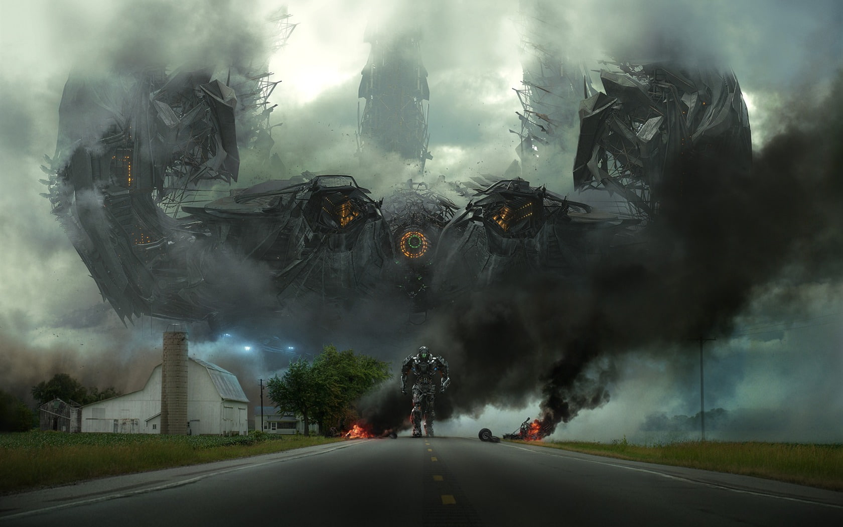 outdoors, cloud - sky, destruction, extinction, motor vehicle, sign, fear, environment, ominous, 720P, age, hd, movie, nature, mode of transportation, HD Wallpaper