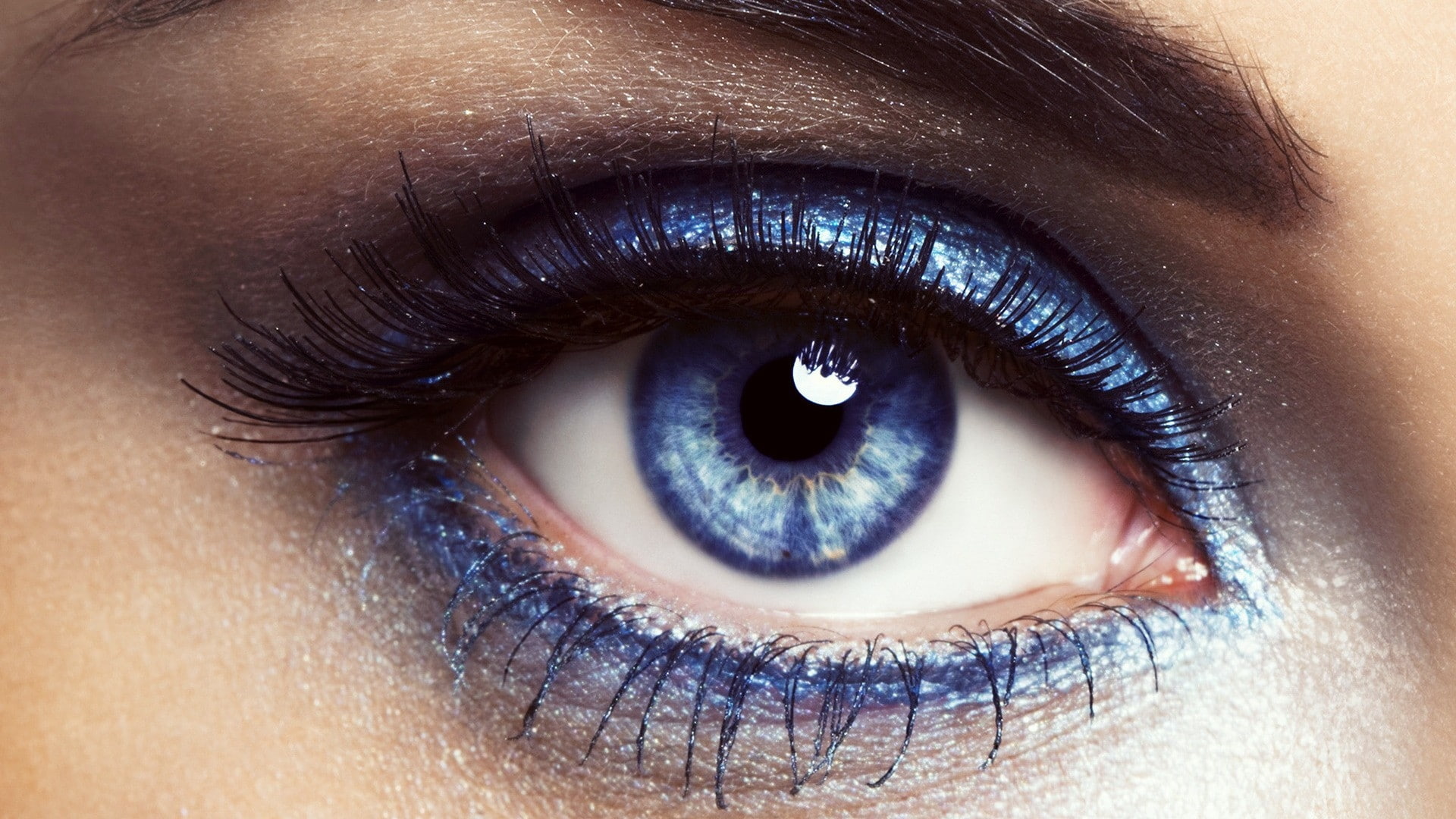 hd, 1080P, art, macro, x, lashes, women, blue, people, water, eyes, makeup, HD Wallpaper