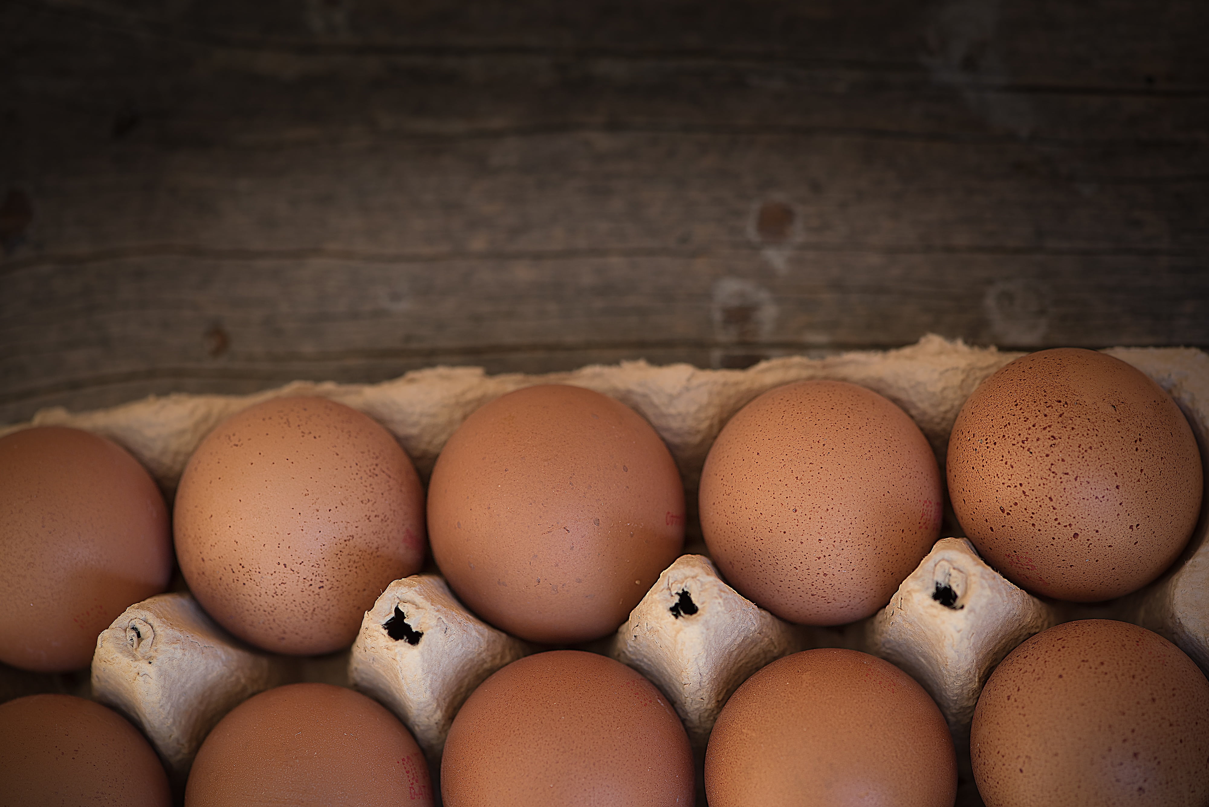 pack, view, food and drink, indoors, in a row, food, raw food, group of objects, eggs, box, order, abundance, nutrition, brown, egg box, no people, egg carton, HD Wallpaper
