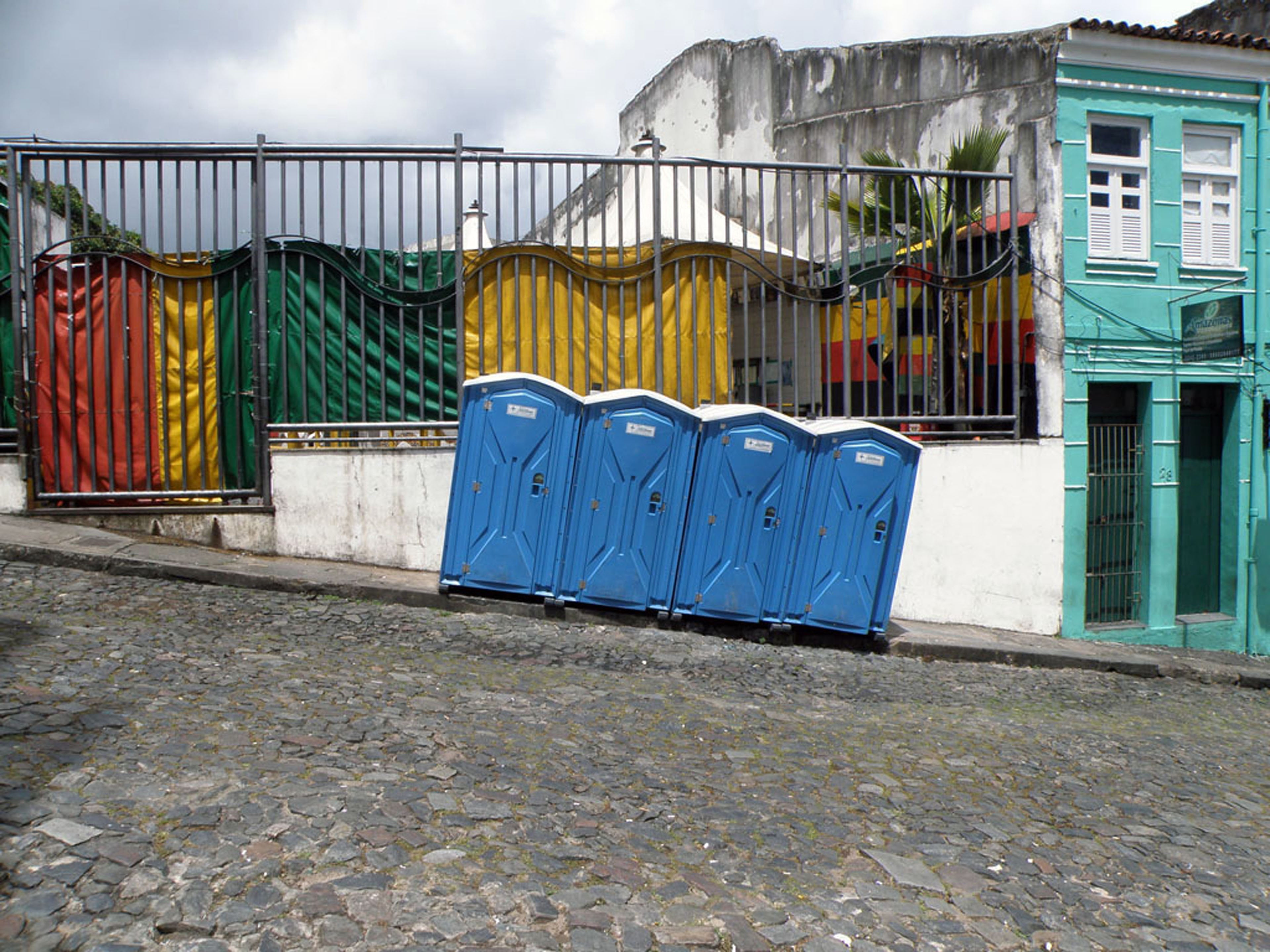 built structure, public, drying, transportation, laundry, loo, house, toilet cabin, multi colored, sky, toilet, blue, outdoors, architecture, nature, clothesline, HD Wallpaper