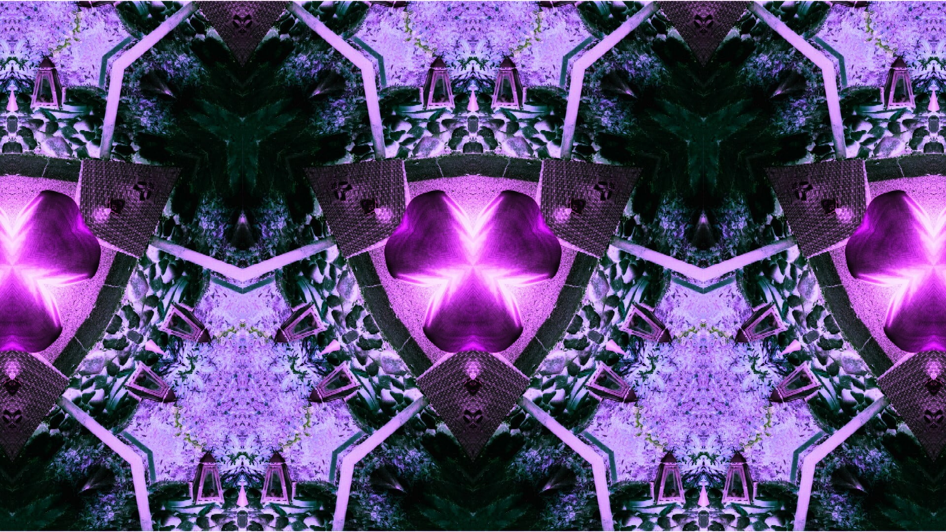 built structure, photo manipulation, gems, symmetry, landscape, low angle view, no people, day, 1080P, full frame, purple, backgrounds, indoors, creativity, HD Wallpaper