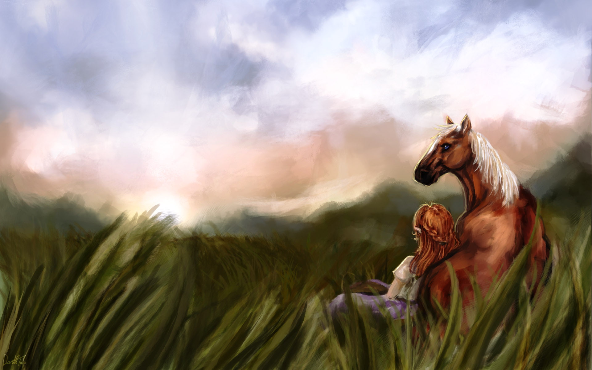 zelda, 1080P, epona, hd, video games, malon, drawing, horse, HD Wallpaper