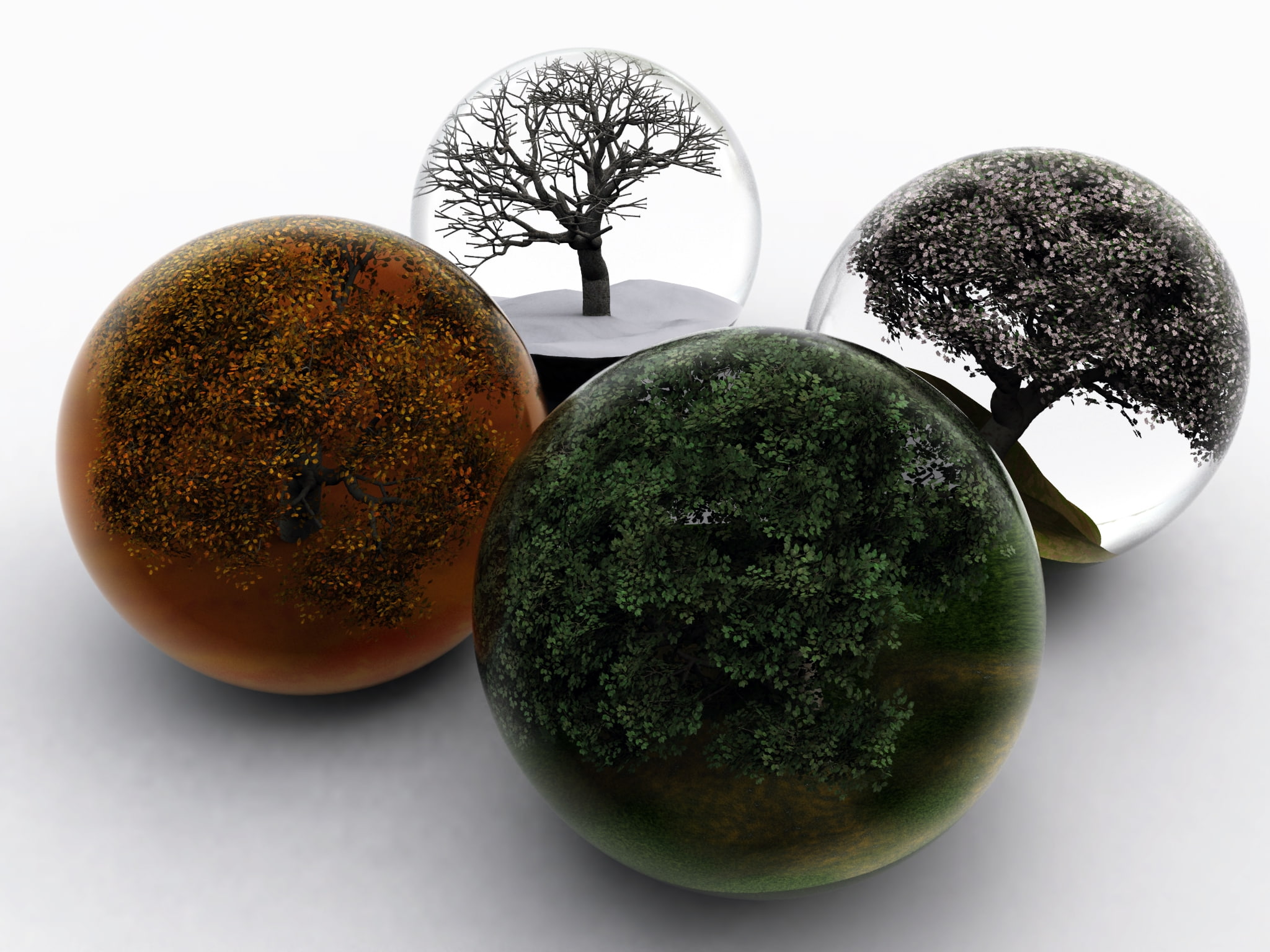 mariusp, nature, x, revised, 1080P, seasons, hd, spheres, four, season, art, HD Wallpaper
