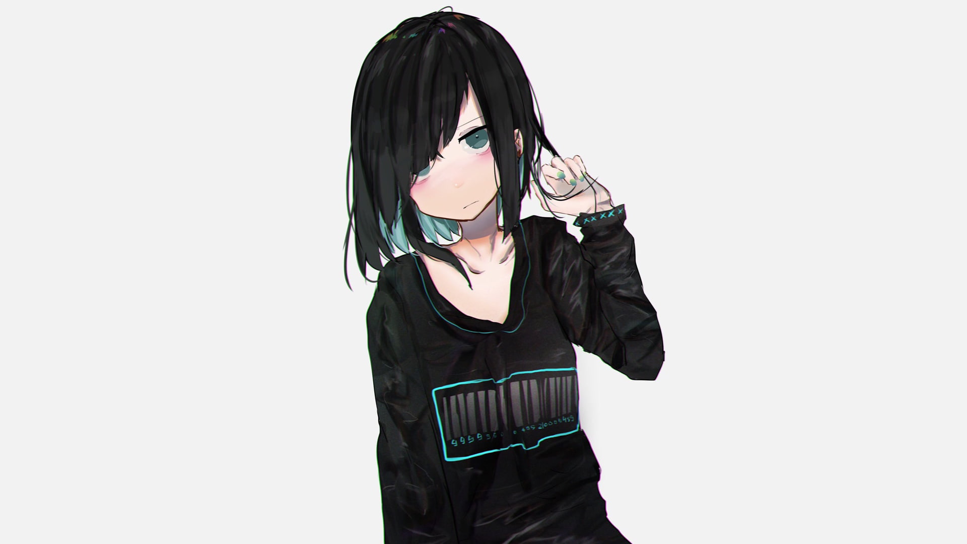 casual clothing, waist up, indoors, copy space, young adult, gloomy, cut out, young women, 1080P, studio shot, hairstyle, front view, white, three quarter length, HD Wallpaper