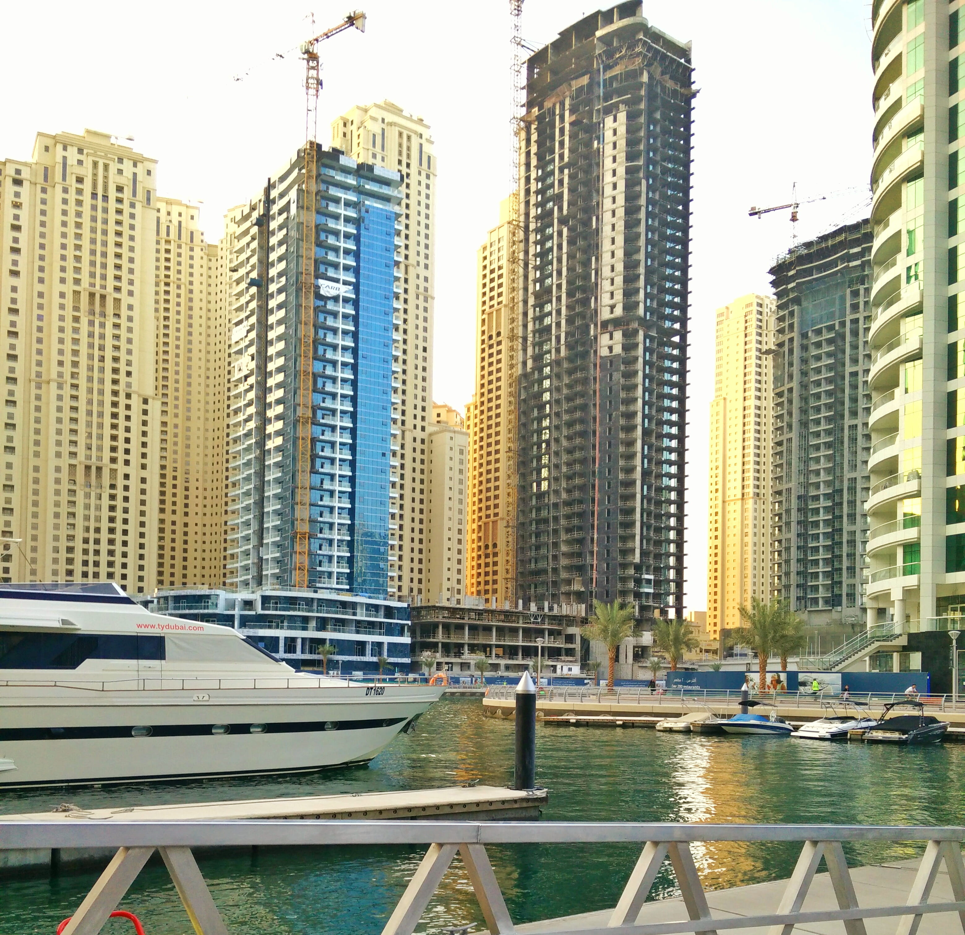 outdoors, skyscraper, no people, day, waterfront, modern, sea, canal, office building exterior, urban skyline, city, transportation, water, 2K, united arab emirates, HD Wallpaper