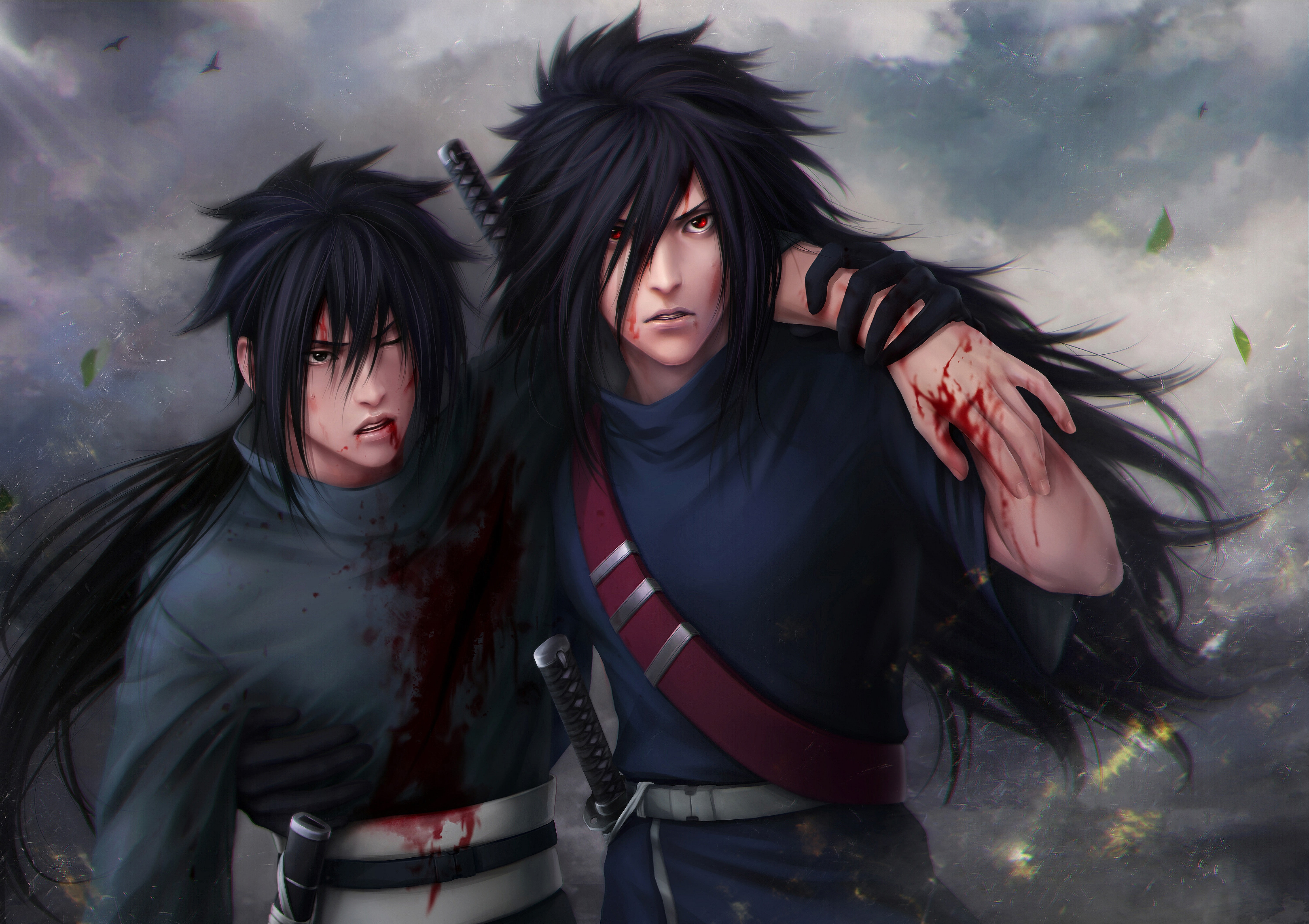 Naruto Shippuuden, anime, digital art, Uchiha Madara, 5K, Uchiha Izuna, HD Wallpaper