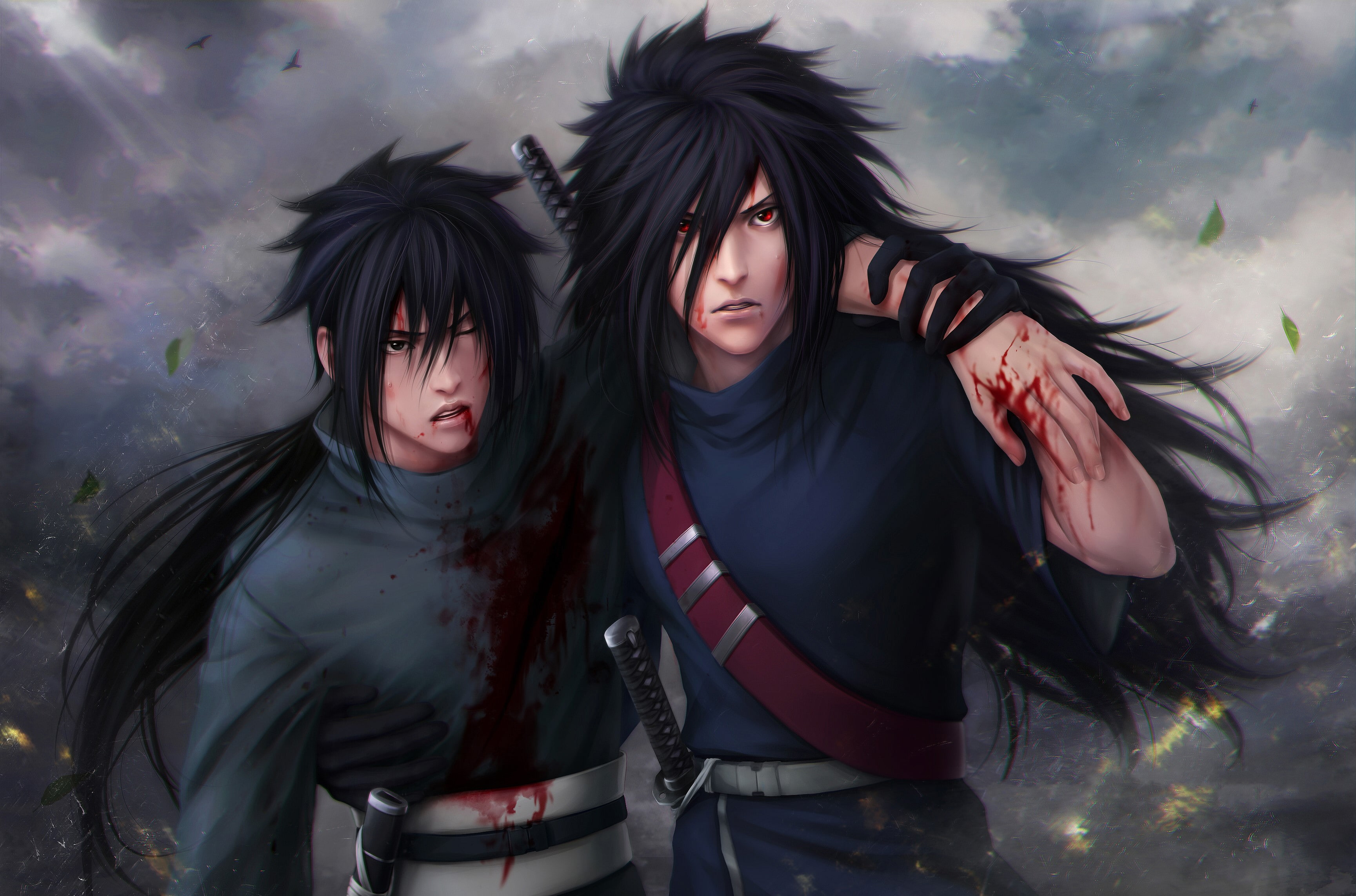 young men, Uchiha madara, waist up, Blood, 2K, people, portrait, sky, hairstyle, leisure activity, real people, clothing, women, cloud - sky, standing, HD Wallpaper