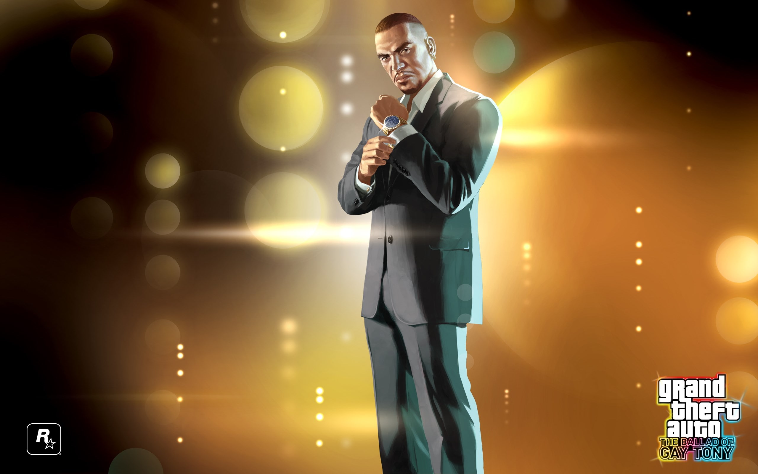 holding, mature adult, lens flare, 2K, young adult, standing, studio shot, males, looking, lifestyles, Grand Theft Auto 4: The Ballad of Gay Tony, adult, HD Wallpaper