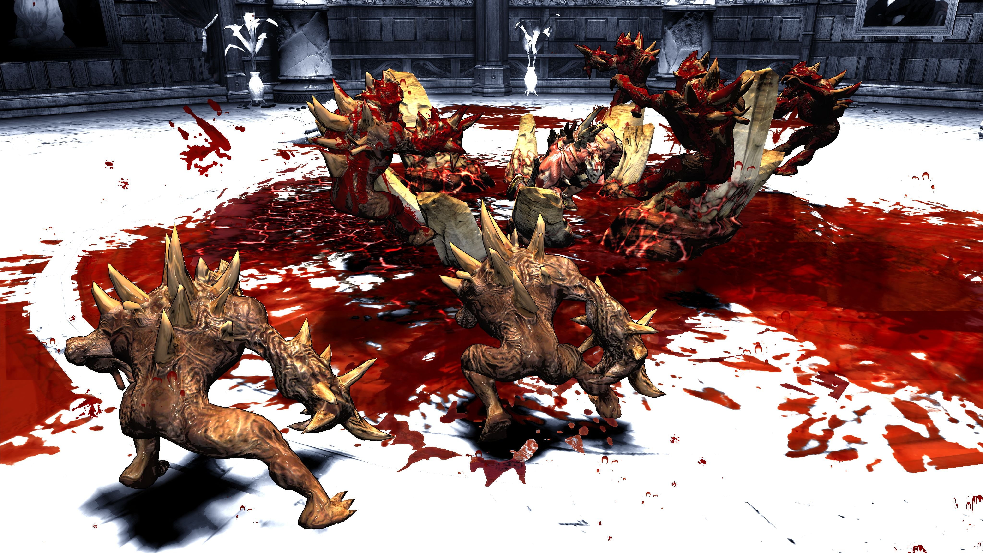 action, fighting, warrior, evil, blood, slasher, dark, 4K, creature, fantasy, monster, horror, arcade, HD Wallpaper