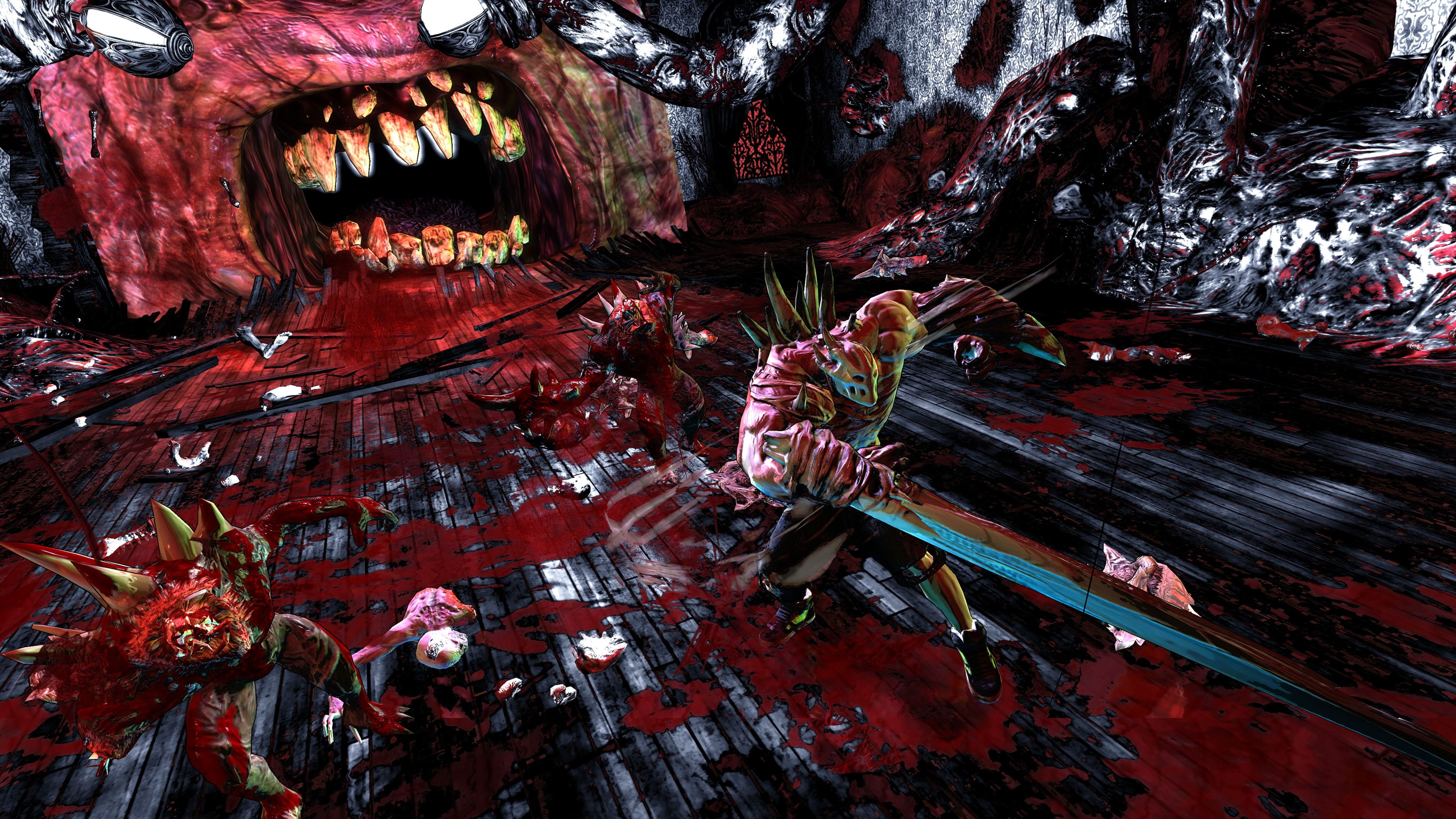 action, warrior, fighting, monster, fantasy, slasher, dark, horror, creature, arcade, 4K, blood, evil, HD Wallpaper
