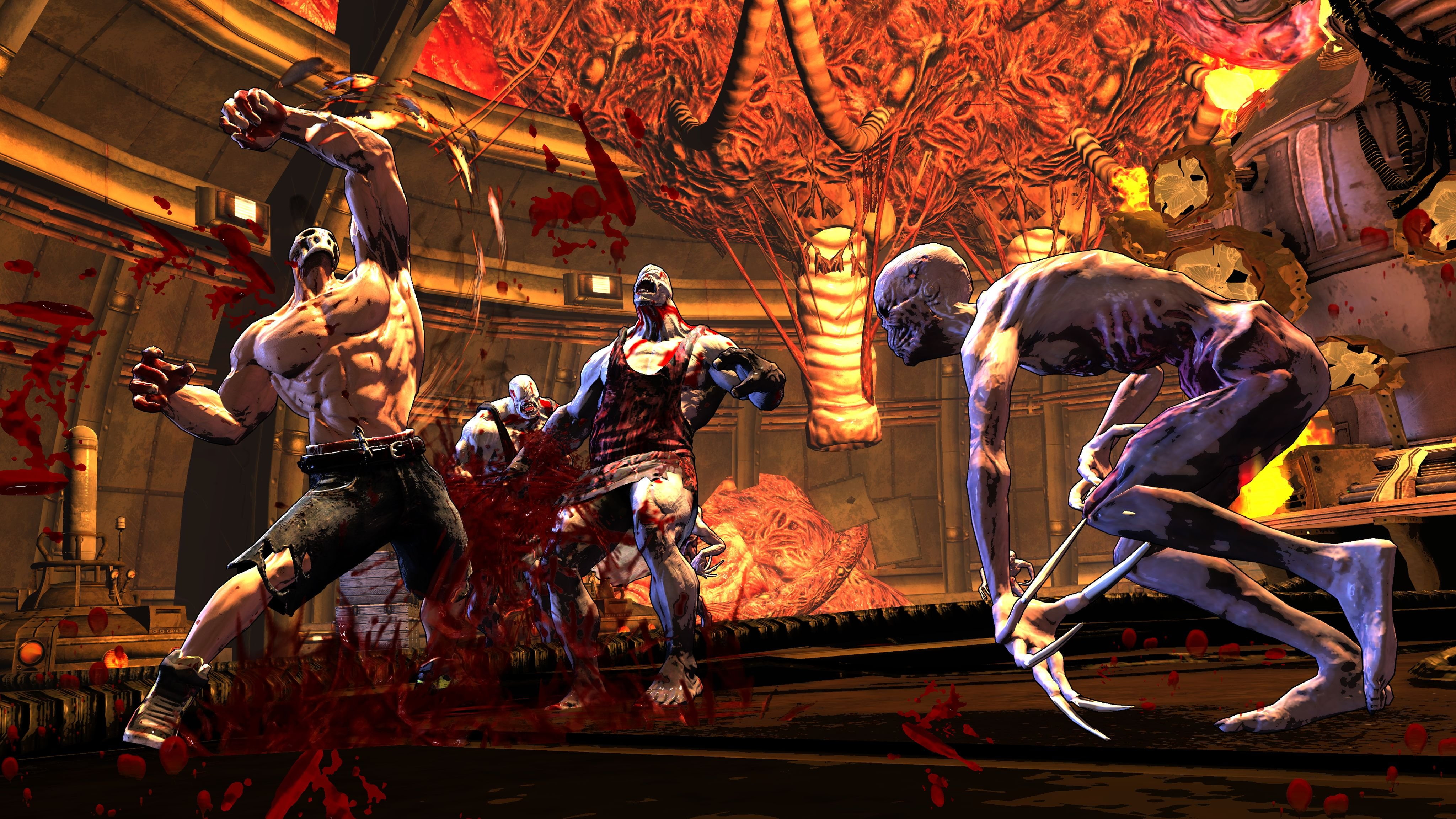 dark, horror, blood, creature, fighting, action, 4K, arcade, evil, monster, warrior, fantasy, slasher, HD Wallpaper