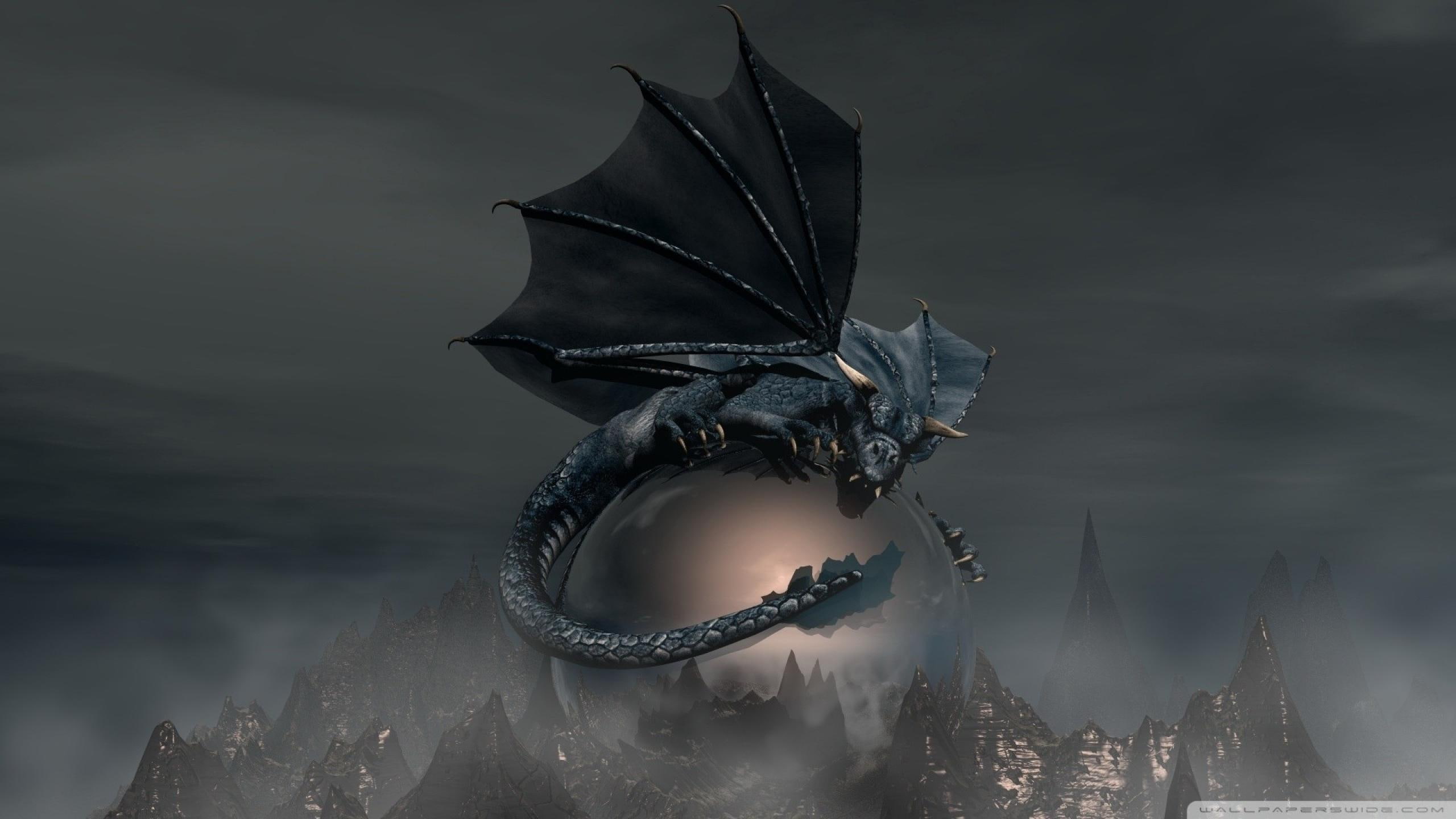 egg, 2K, mother, dragon, dark, 3d and abstract, HD Wallpaper