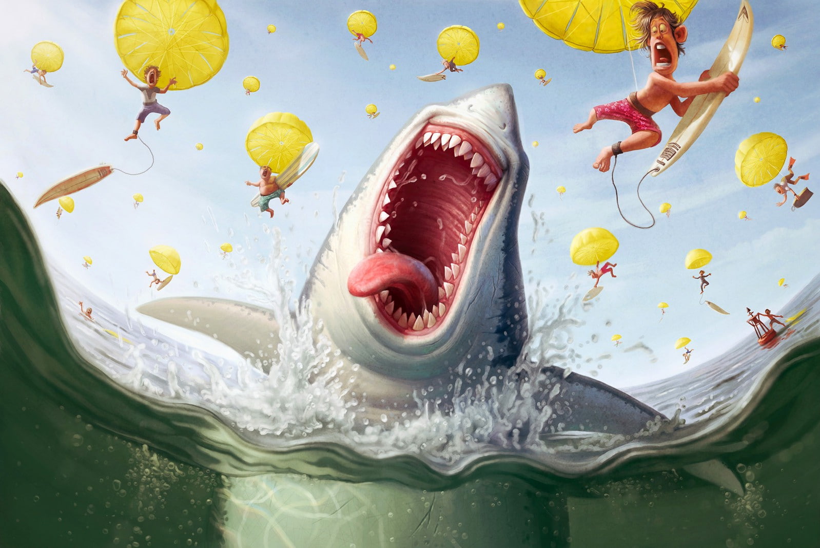 funny, Shark, 720P, HD Wallpaper