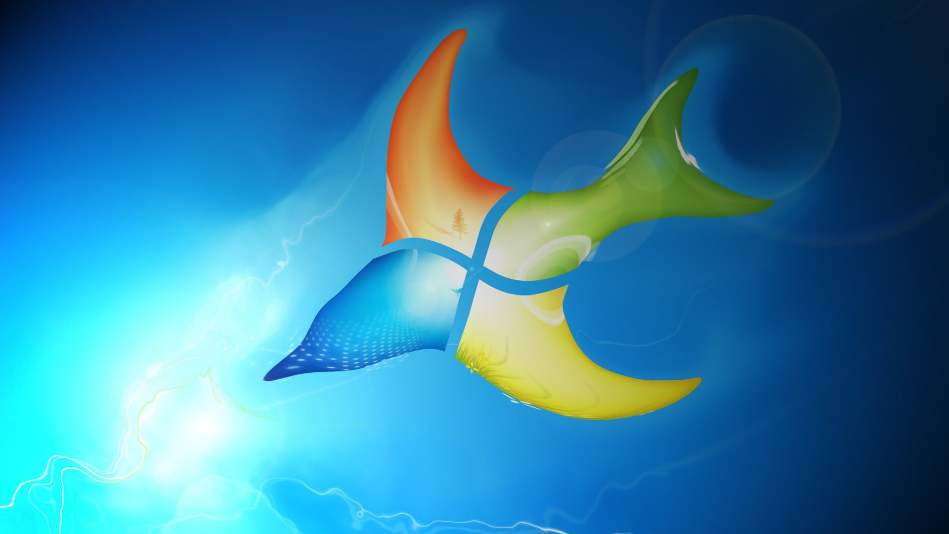 shark, motion, swimming, seawater, blue background, yellow, blue, hammerhead, studio shot, colored background, life, funny, abstract, cartoon, nature, sea, HD Wallpaper