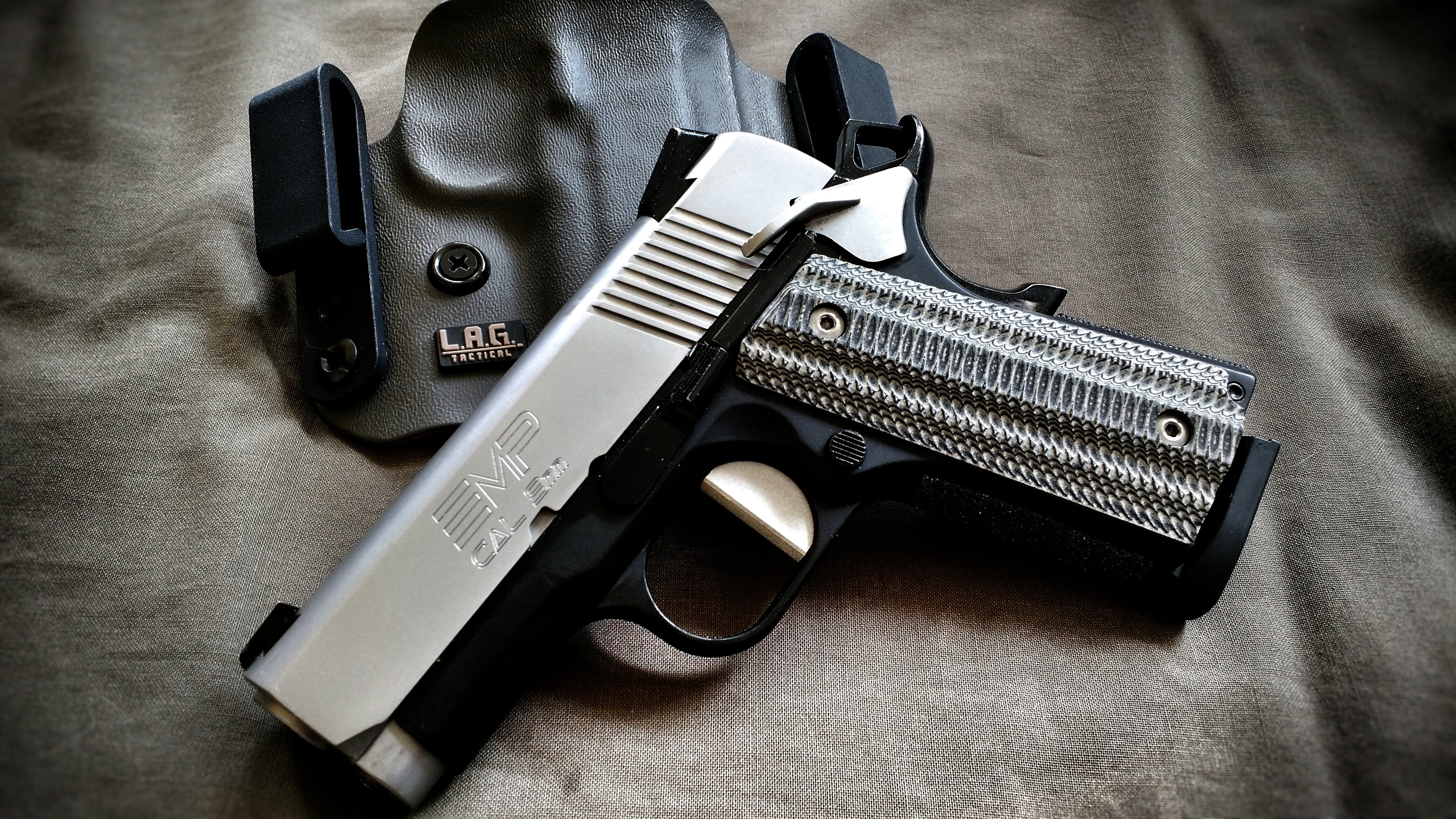 handgun, indoors, social issues, warning sign, aggression, close-up, table, single object, still life, EMP, 4K, weapon, no people, communication, crime, HD Wallpaper