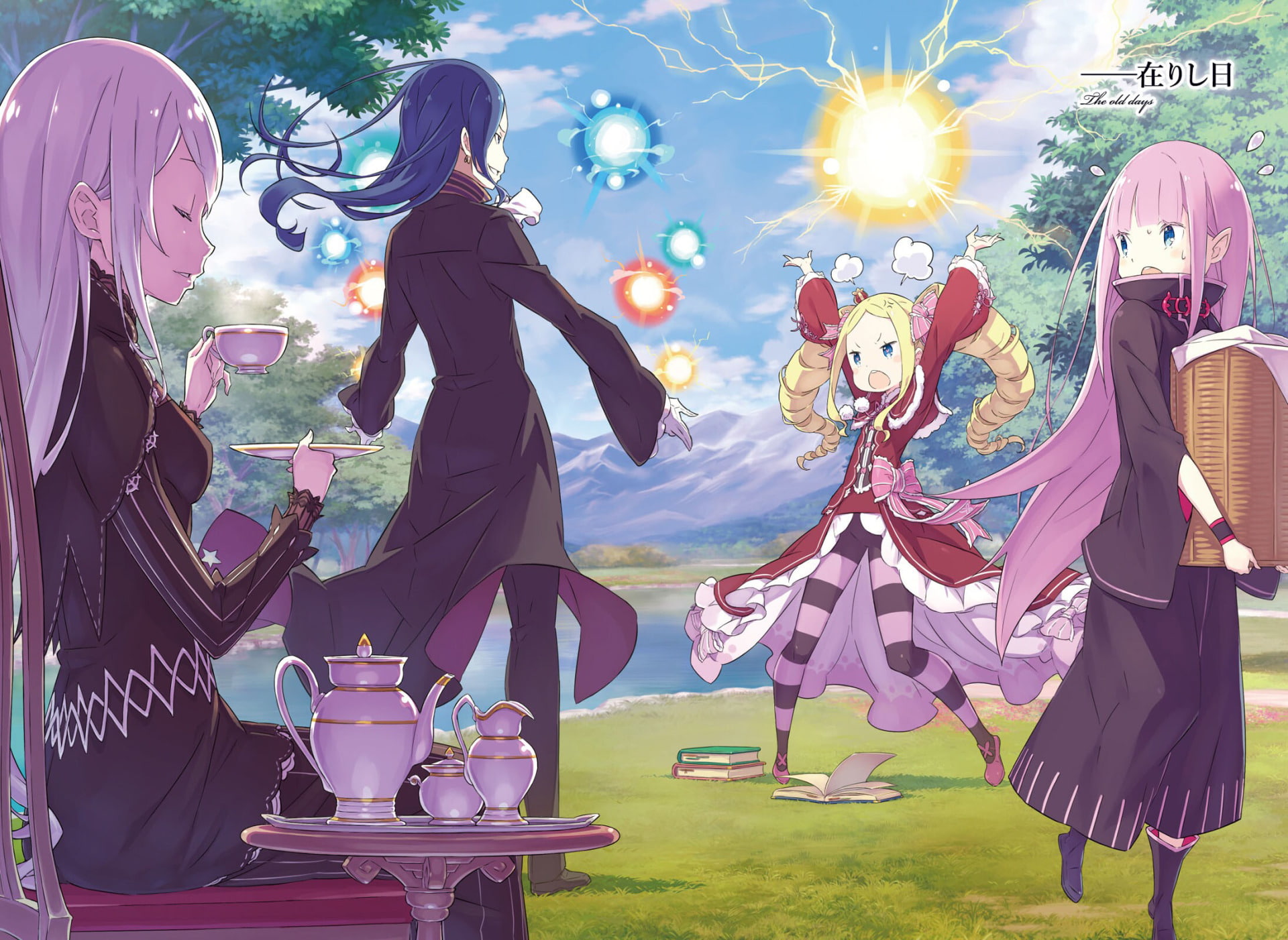 Anime, Roswaal L. Mathers, 1080P, Re:ZERO -Starting Life in Another World-, Beatrice (Re:ZERO), Emilia (Re:ZERO), HD Wallpaper
