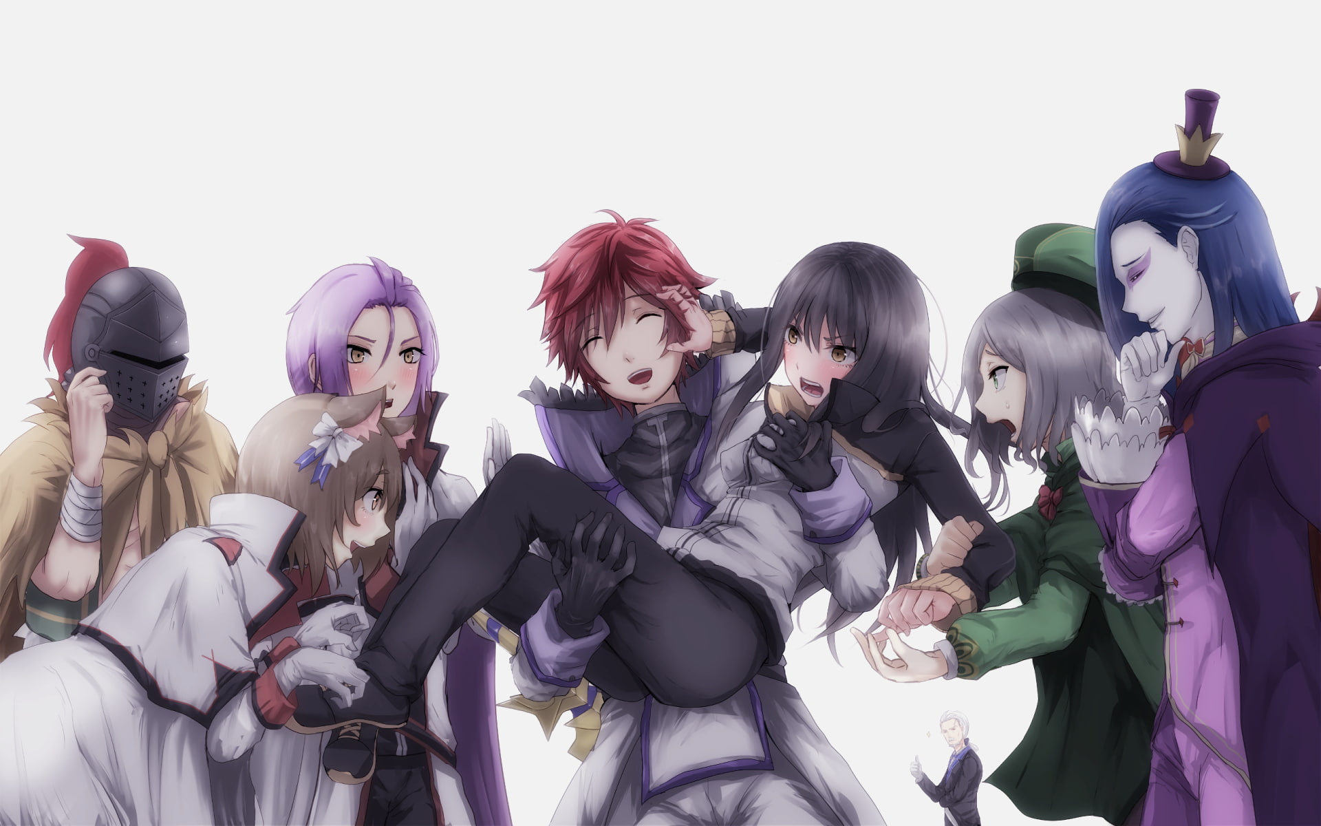 clear sky, festival, white background, reinhard van astrea, men, costume, representation, real people, purple, standing, hairstyle, occupation, women, clothing, HD Wallpaper