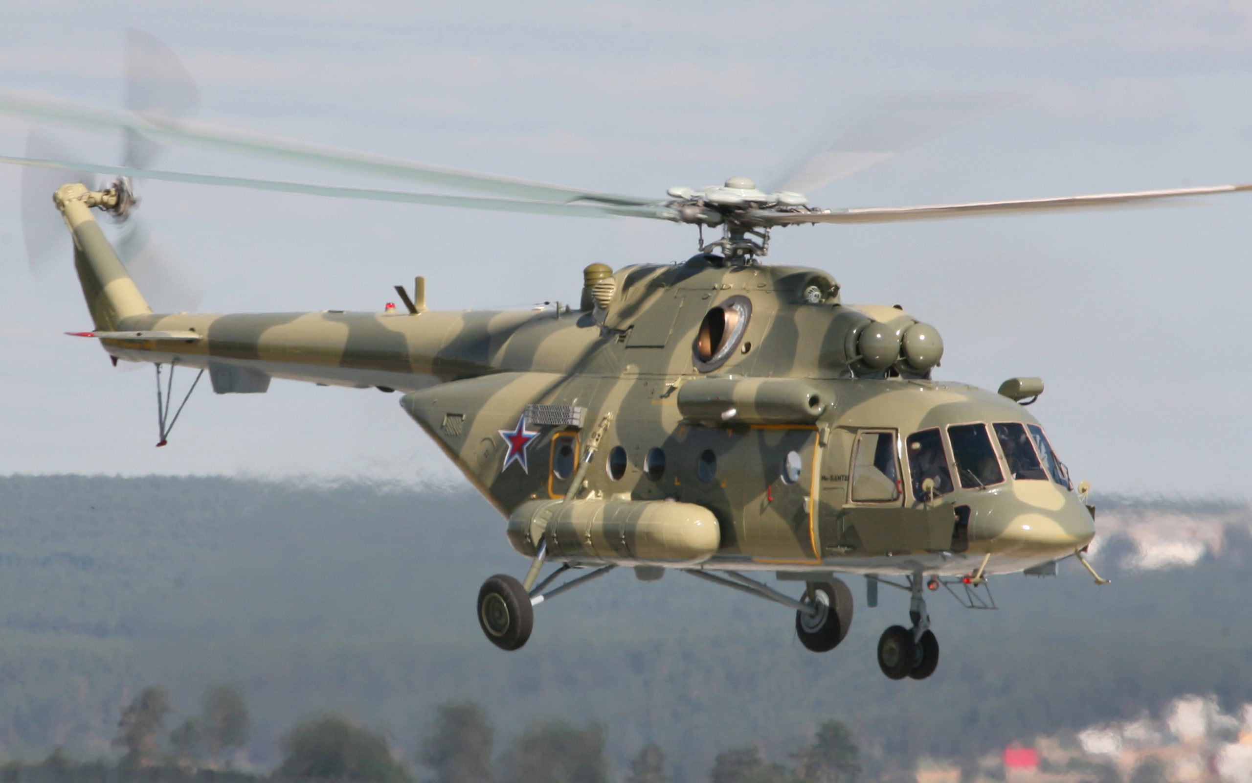 the sky, helicopter, amtsh, star, blades, mi-8, 2K, miles, HD Wallpaper