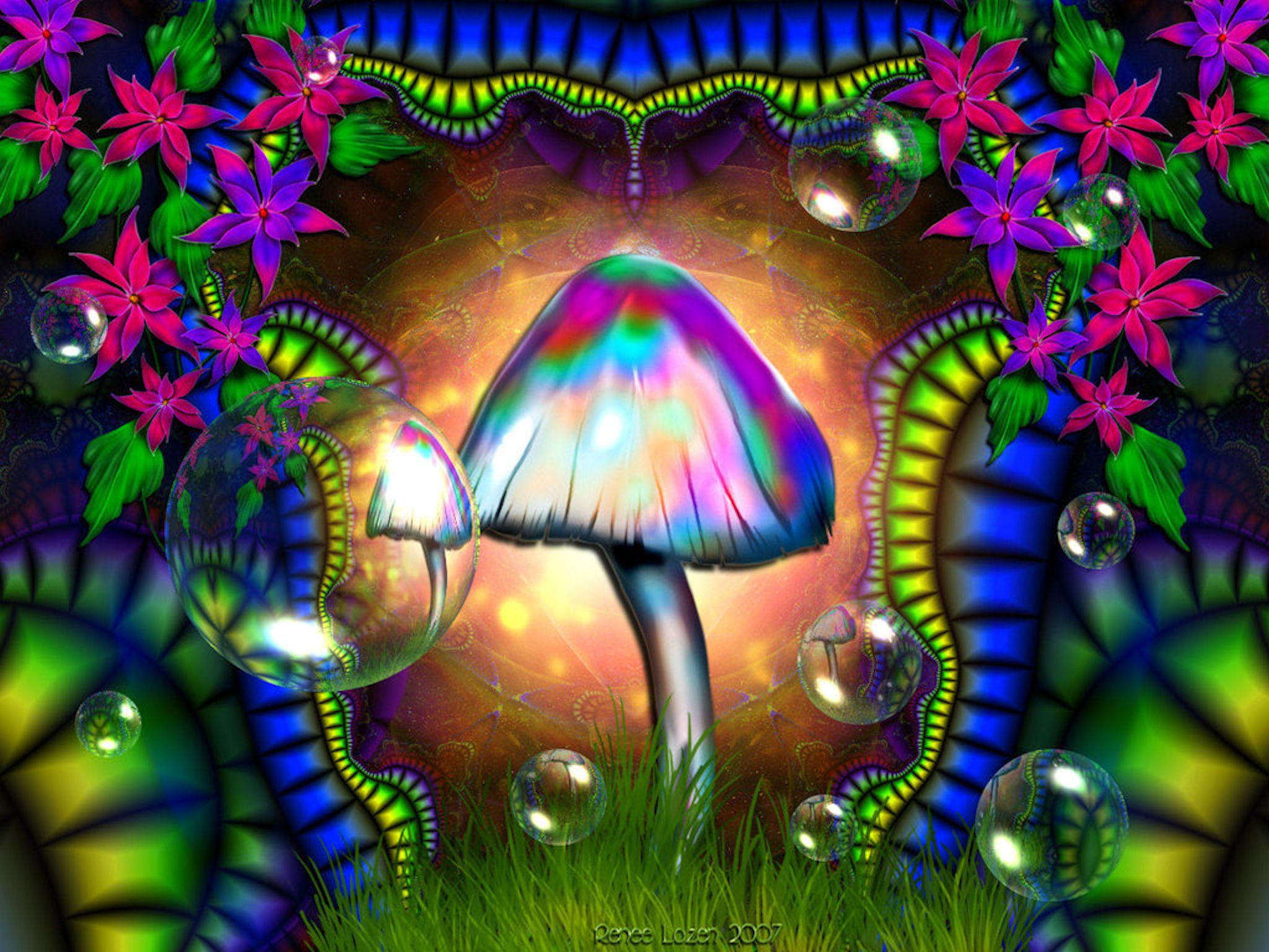 3d and abstract, mushroom, other, 1080P, color, abstact, mashroom, HD Wallpaper