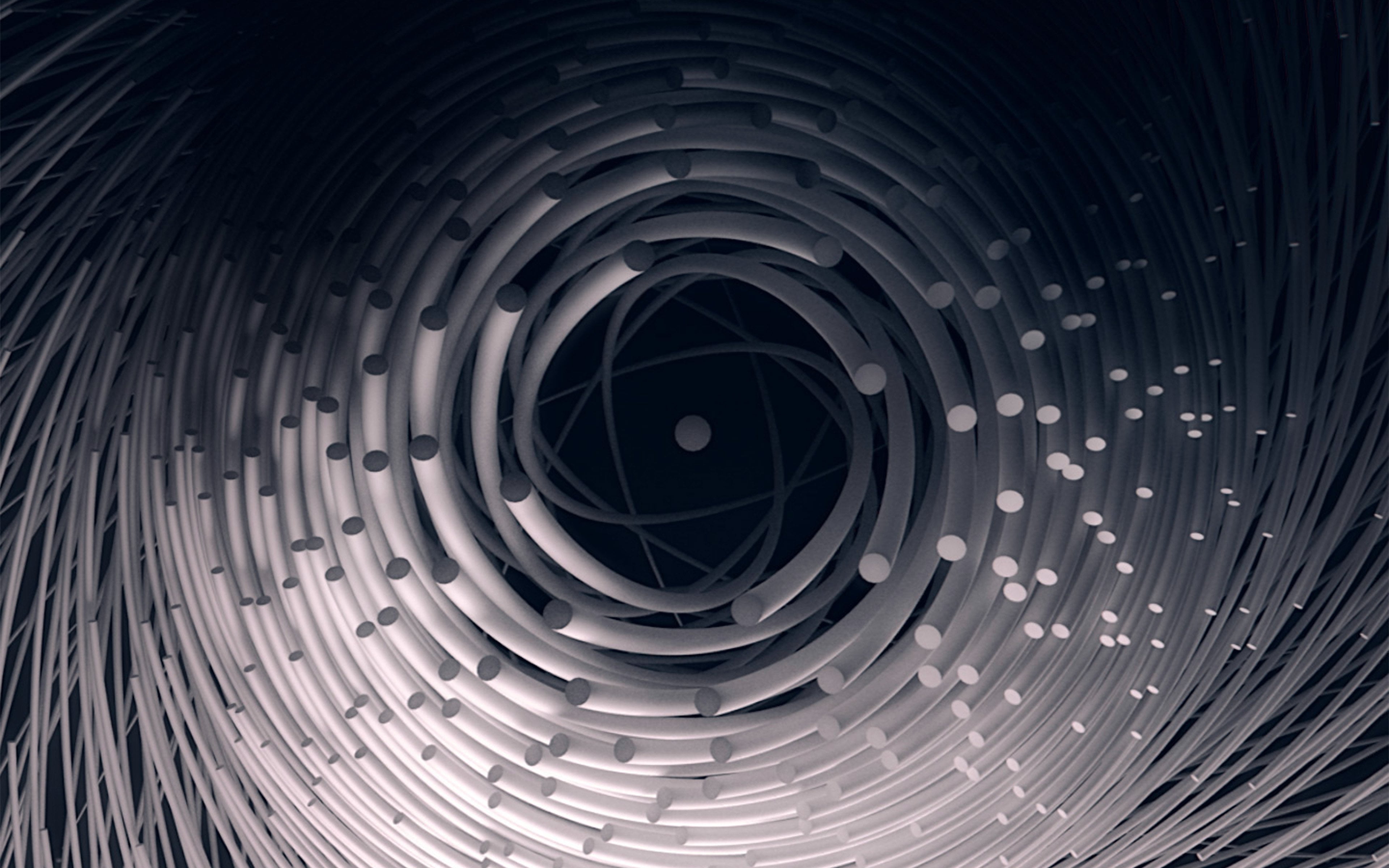 black color, art, geometric shape, concentric, modern, 3d, abstract, illustration, night, circle, indoors, dark, pattern, hole, close-up, digital composite, HD Wallpaper