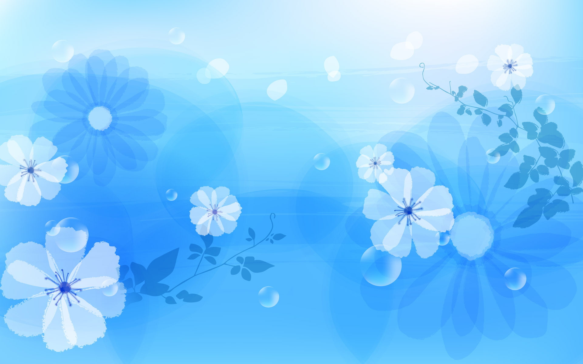 blue, design, abstraction, abstact, 1080P, flower, flowers, HD Wallpaper