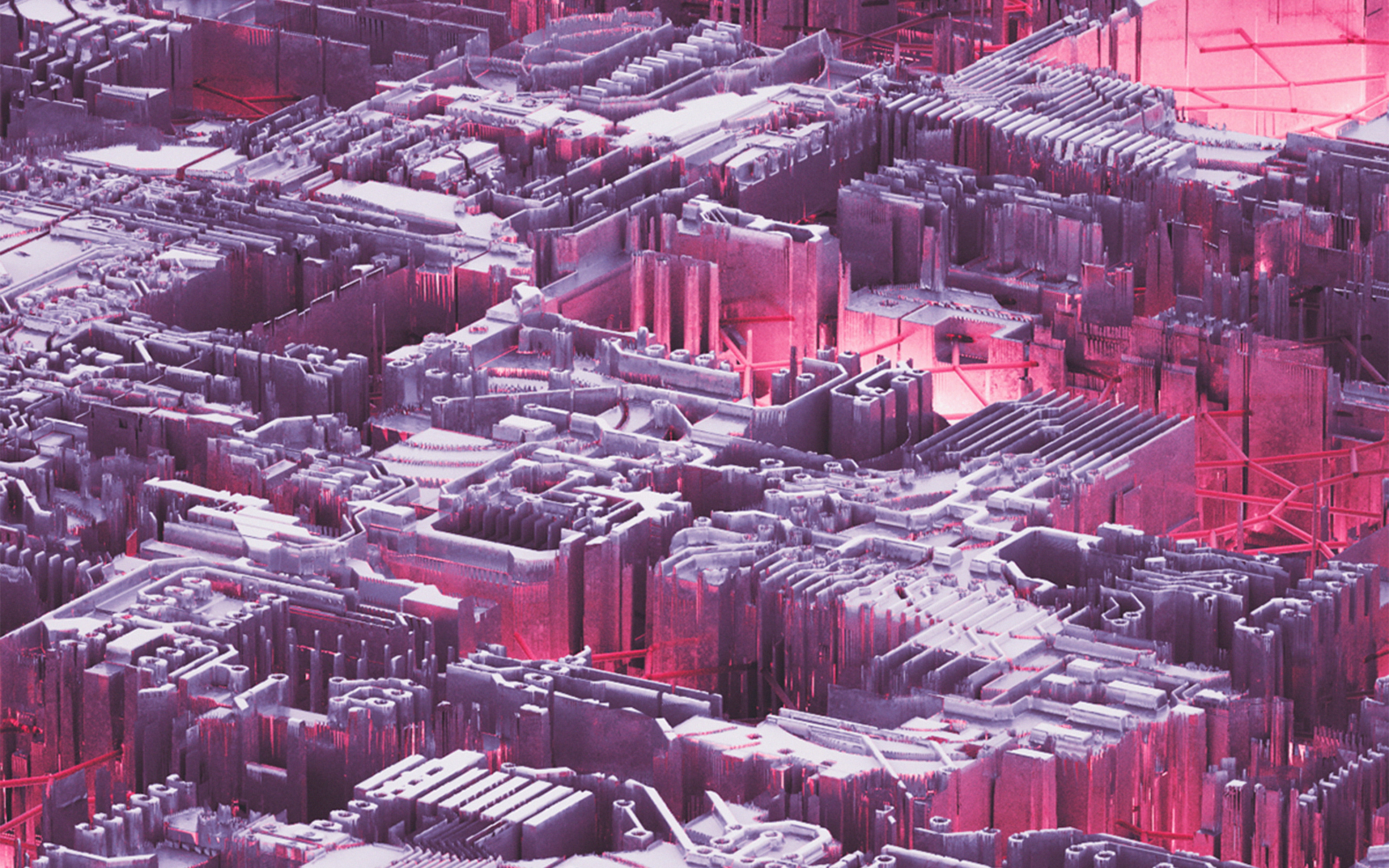 architecture, sunlight, city, 4K, day, red, digital, no people, background, pattern, residential district, abstact, cityscape, building exterior, pink, HD Wallpaper