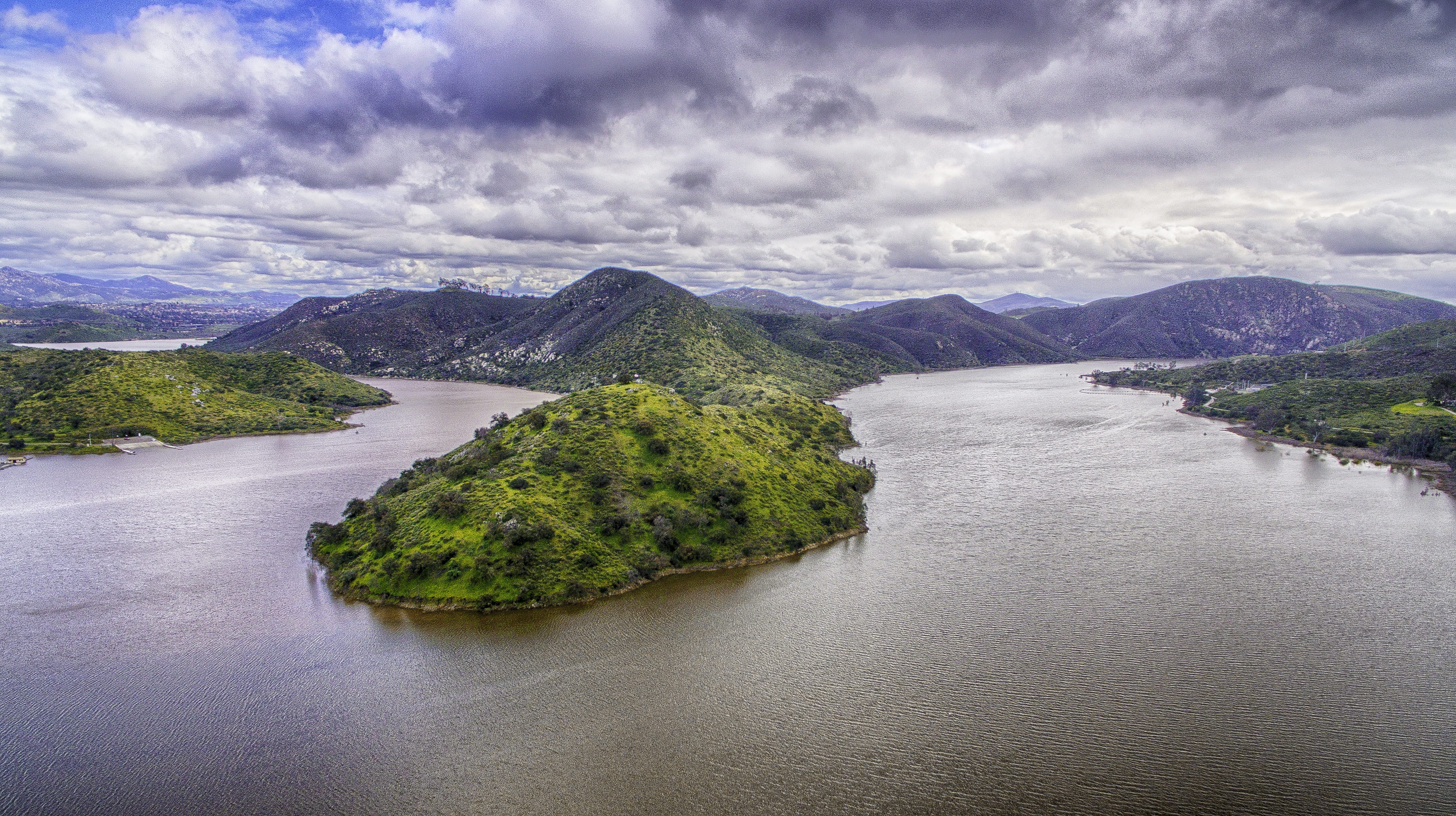 outlook, overcast, plant, phantom 3, tranquility, california, 4K, drama, landscape, outdoors, barge, no people, blue, mountain, rancho bernardo, beautiful, HD Wallpaper