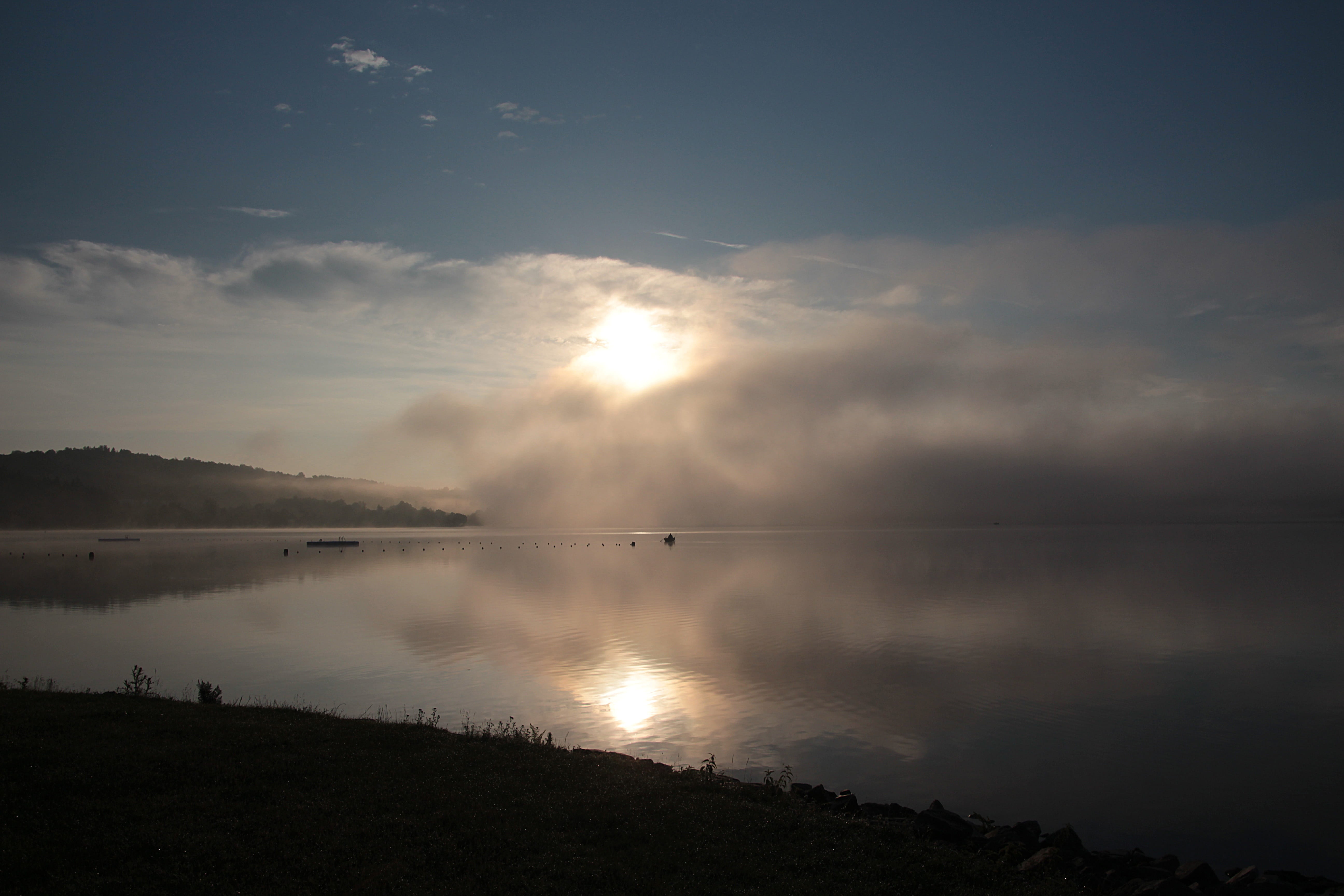 saarland, beauty in nature, morning hour, sunlight, cloud - sky, water, silent, tranquil scene, 5K, lighting, non-urban scene, tranquility, germany, water nature, HD Wallpaper