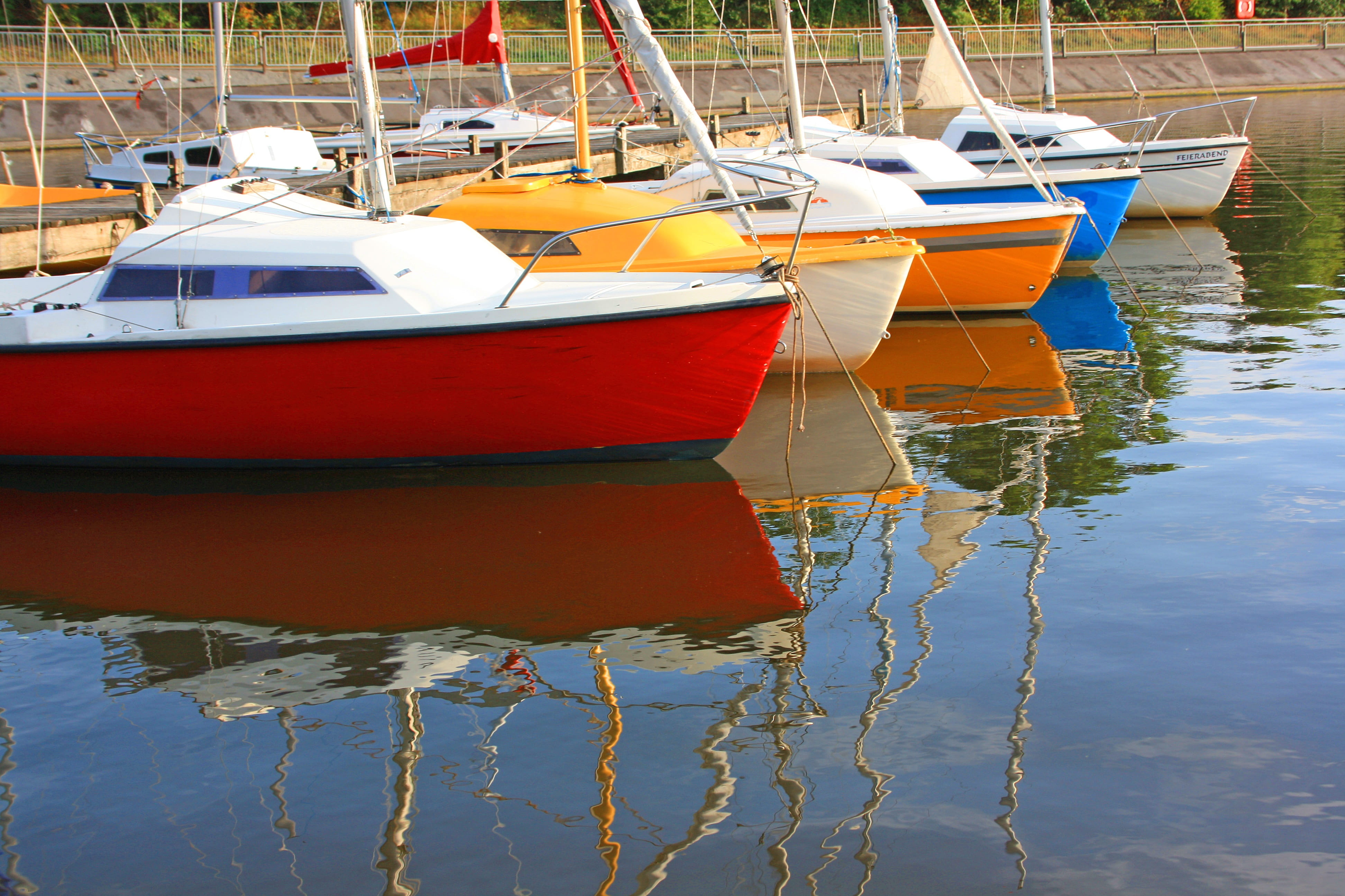 sailboat, saarland, port, boot, water sports, outdoors, mode of transportation, tranquility, jetty, rope, nature, waterfront, moored, nautical vessel, harbor, HD Wallpaper