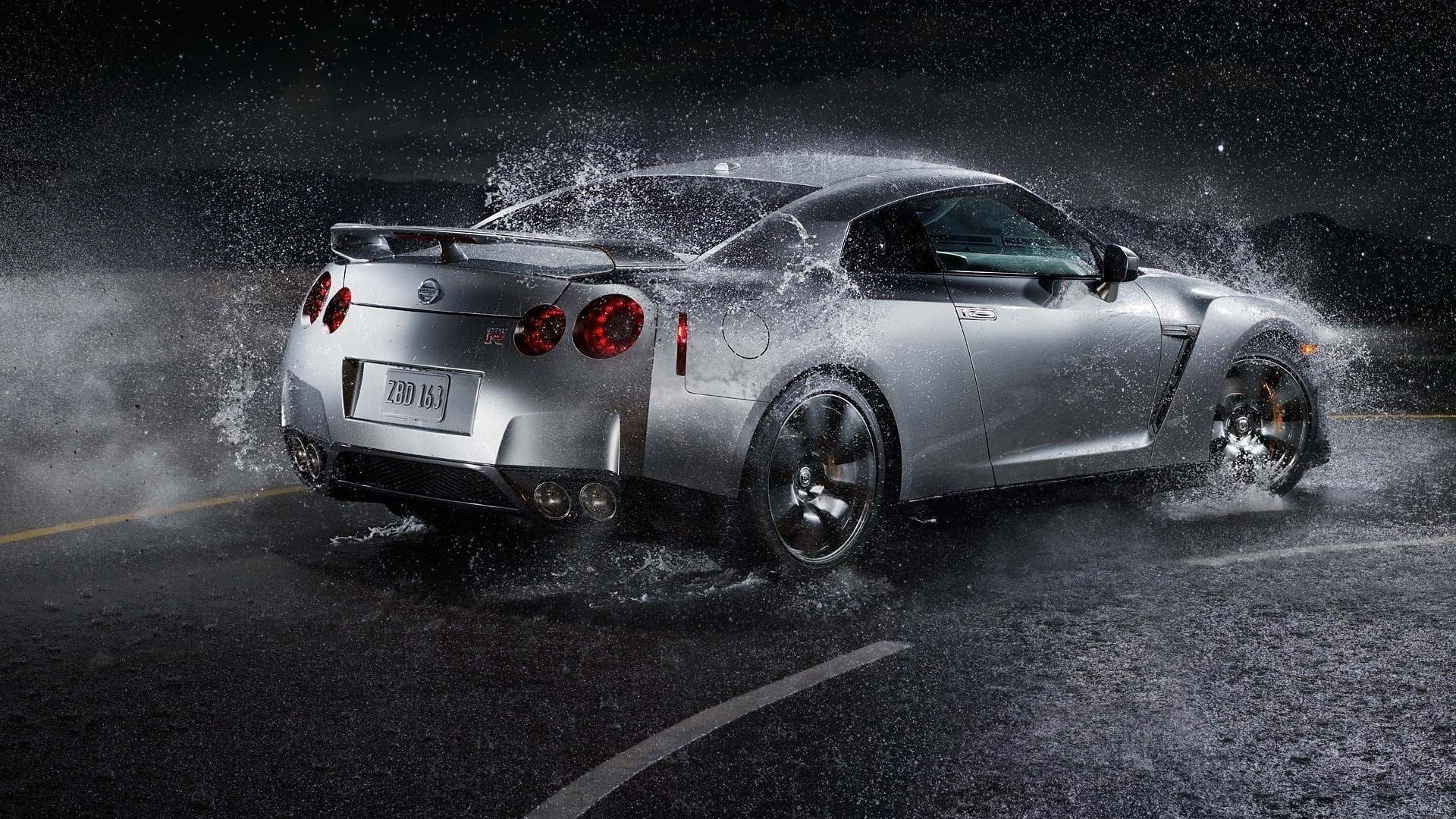 car accident, cars, ruined, splash, silver, extreme weather, nissan gt-r r 35, natural disaster, blizzard, motor vehicle, transportation, motion, street, HD Wallpaper