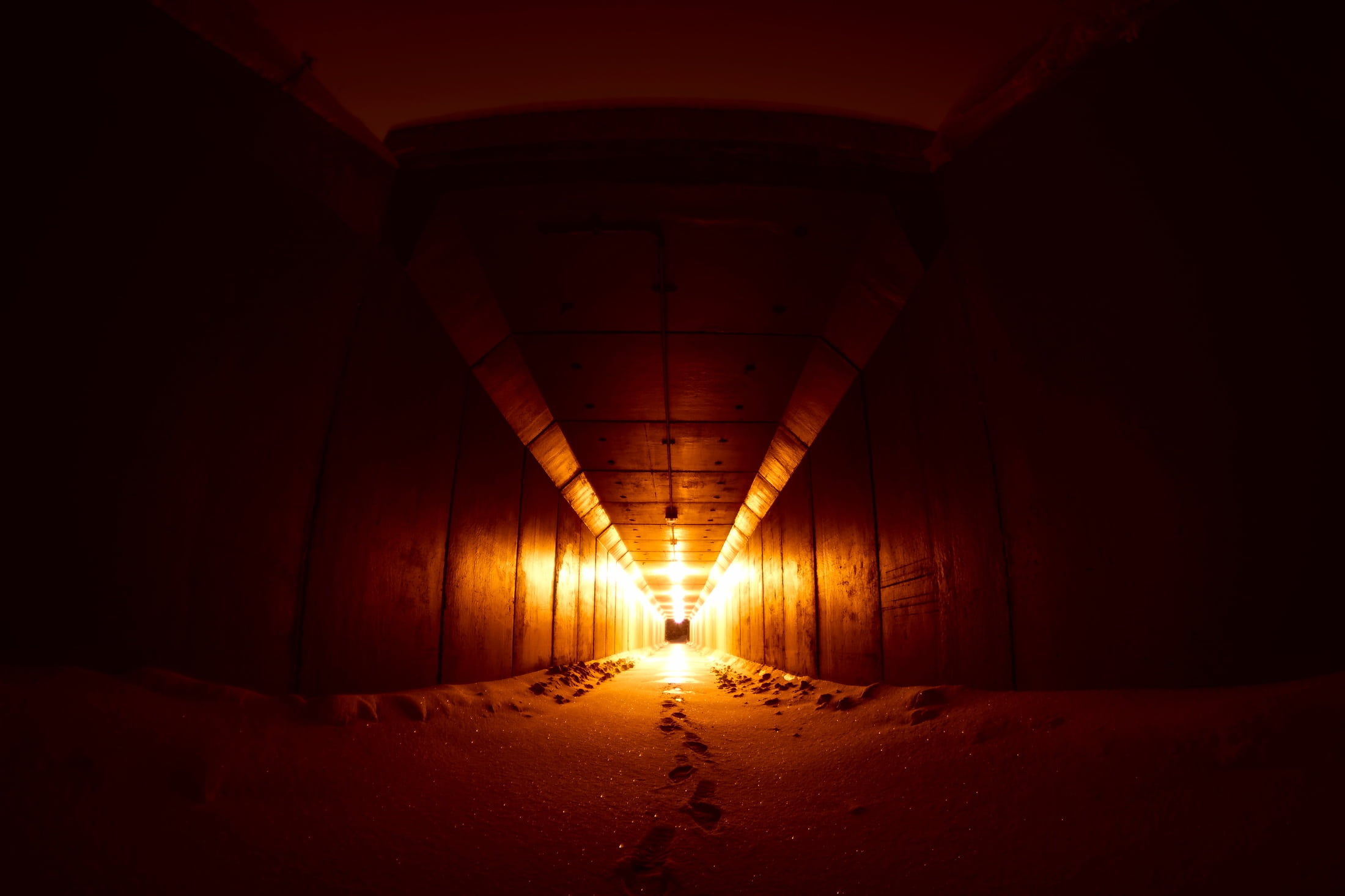 vanishing point, the way forward, light at the end of the tunnel, hdr, direction, yellow, indoors, absence, light, concrete, black, architecture, light - natural phenomenon, HD Wallpaper