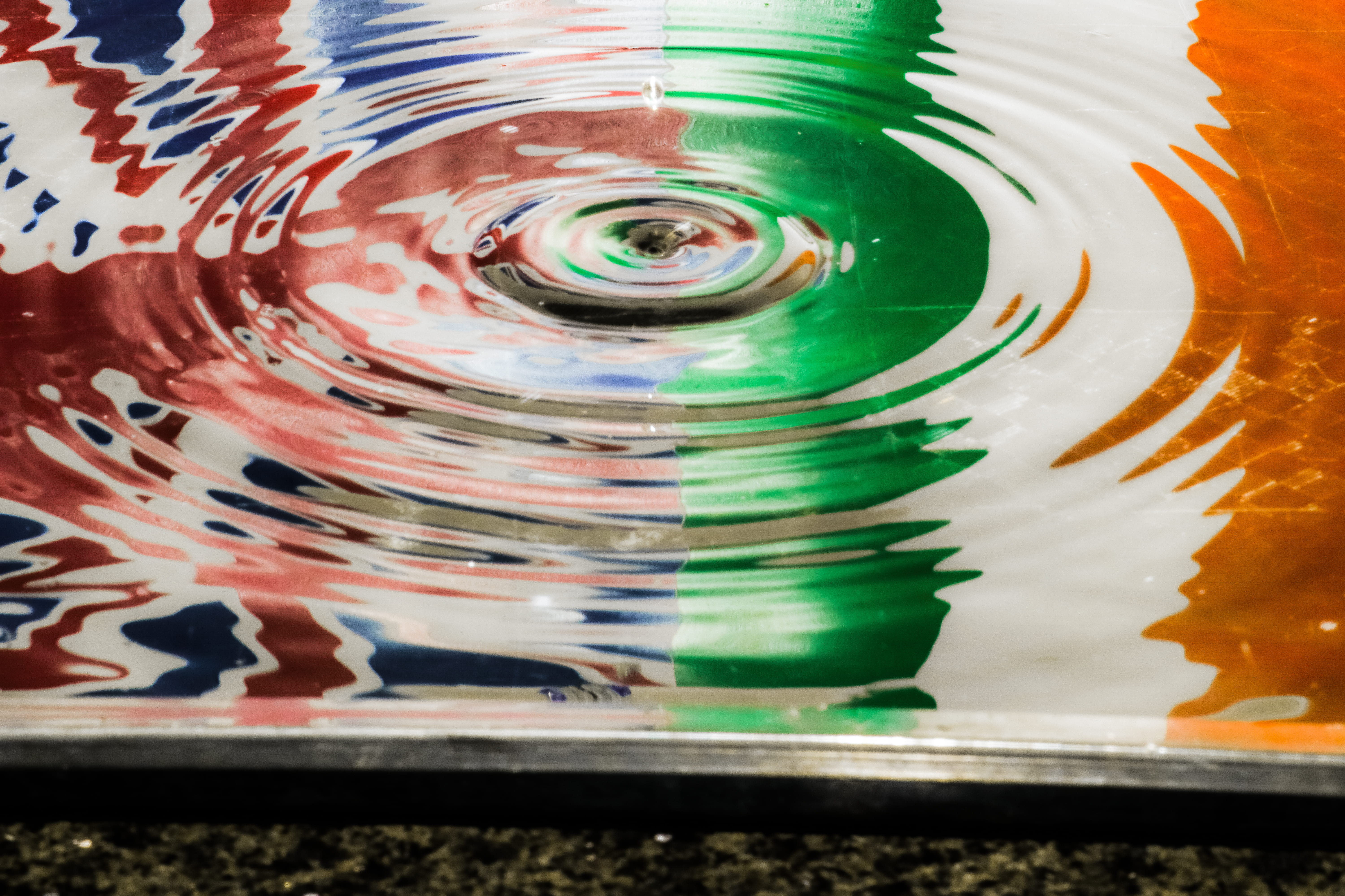 surface, union jack, shape, colour, pattern, no people, blurred motion, close-up, implosion, flag, water, circle, blue, color, rippled, day, 5K, reflection, HD Wallpaper