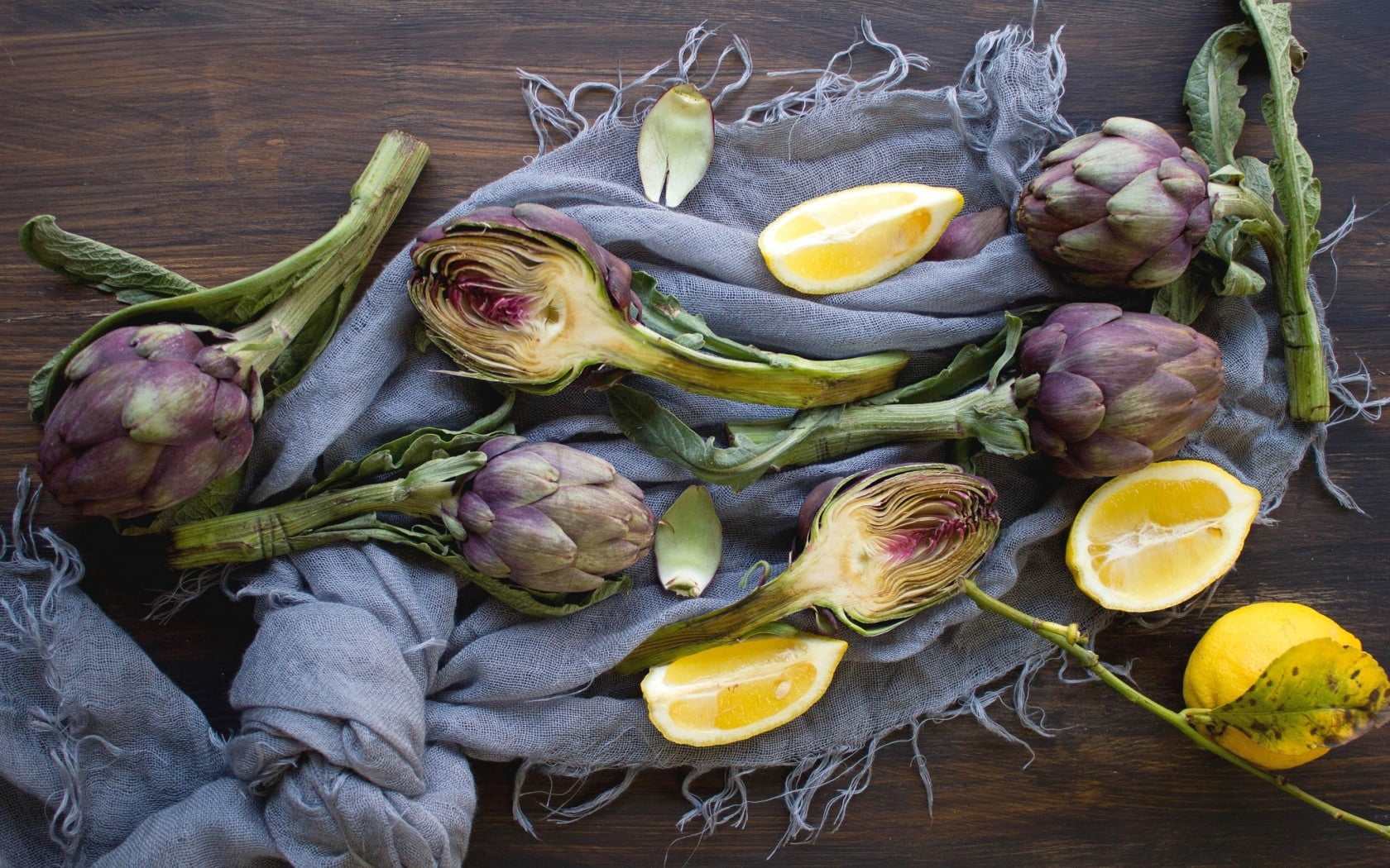 close-up, vegetable, wood - material, day, scarf, indoors, no people, still life, healthy eating, table, 720P, plant part, food, purple, sliced, food and drink, HD Wallpaper
