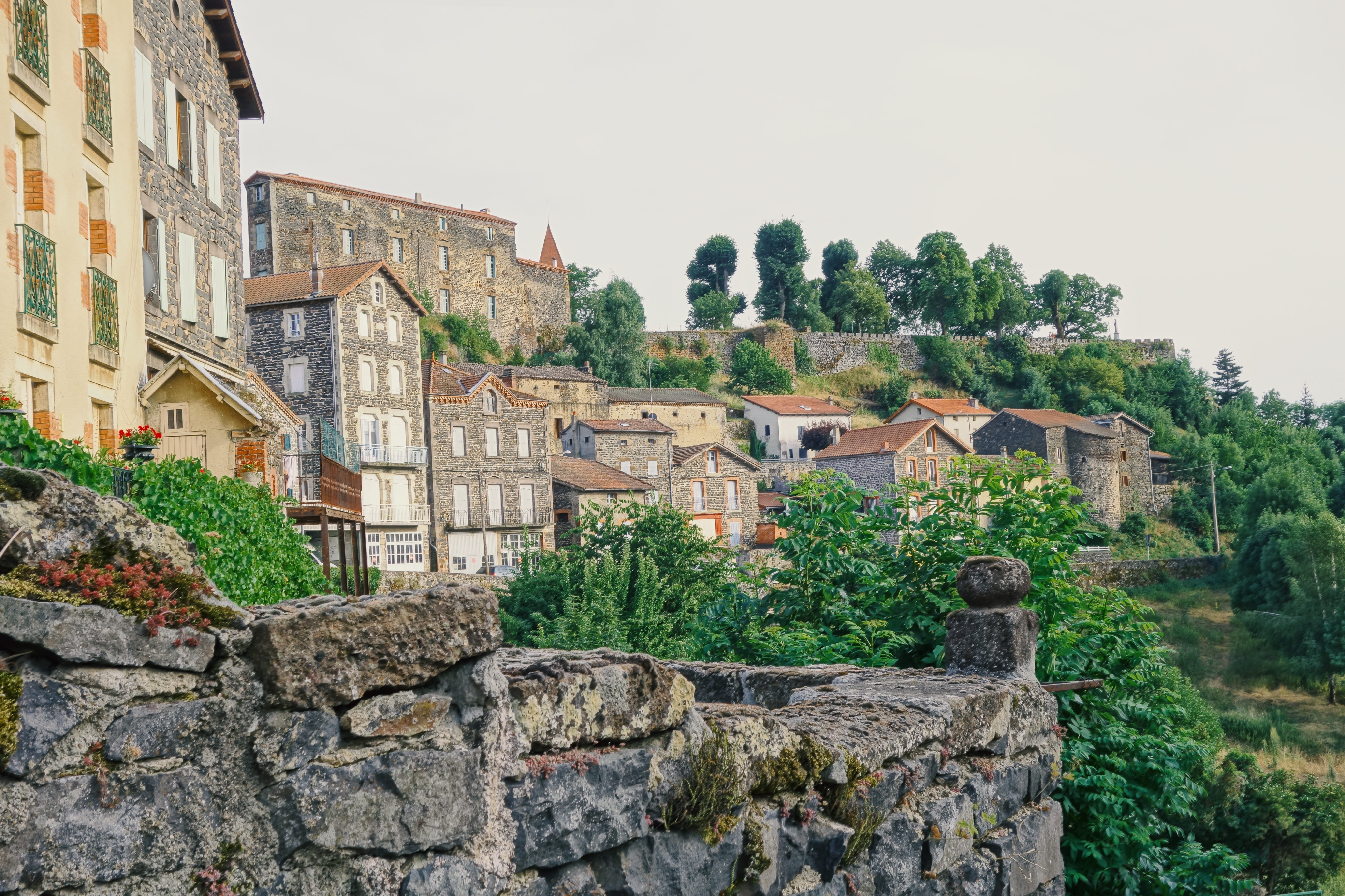 offside, nature, building, architecture, france, rock, tree, city, rural scene, solid, Town, building exterior, medieval, hiking, house, atmospheric, plant, HD Wallpaper