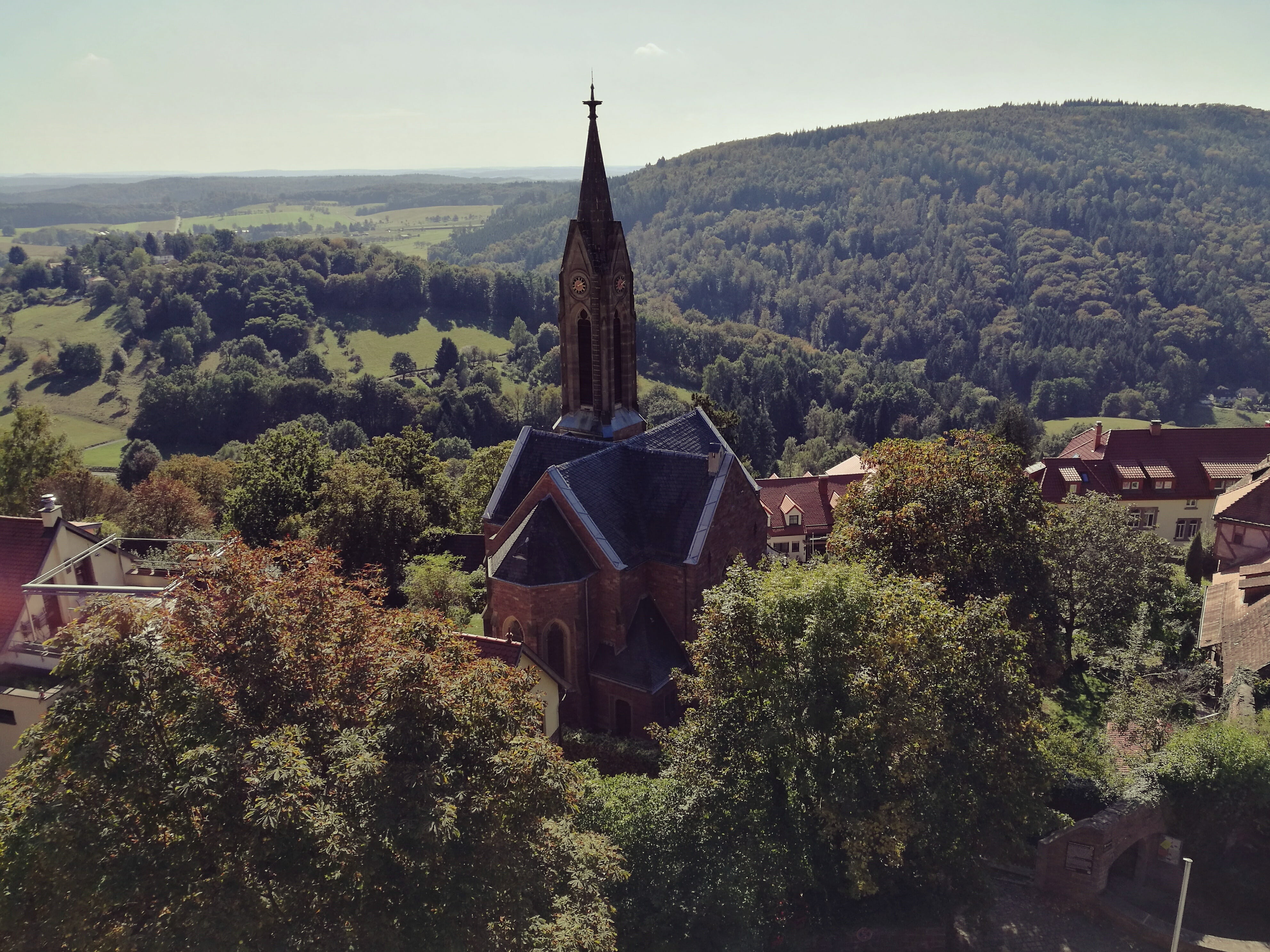 nature, 4K, beautiful, dilsberg, heidelberg, october, neckar, autumn, get out, no people, quiet, building exterior, built structure, landscape, europe, HD Wallpaper