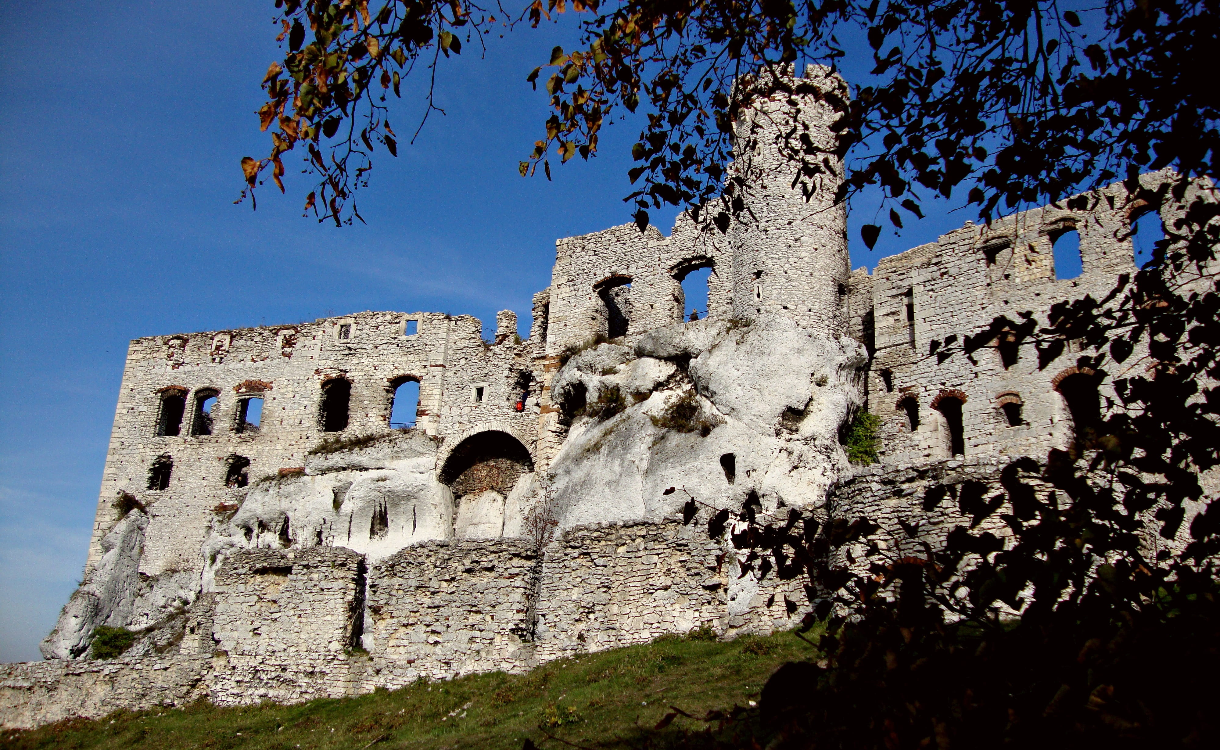 jura krakowsko-czestochowa, 4K, ancient, sunlight, landscapes, old ruin, built structure, nature, Ogrodzieniec, sky, archaeology, low angle view, place of worship, HD Wallpaper