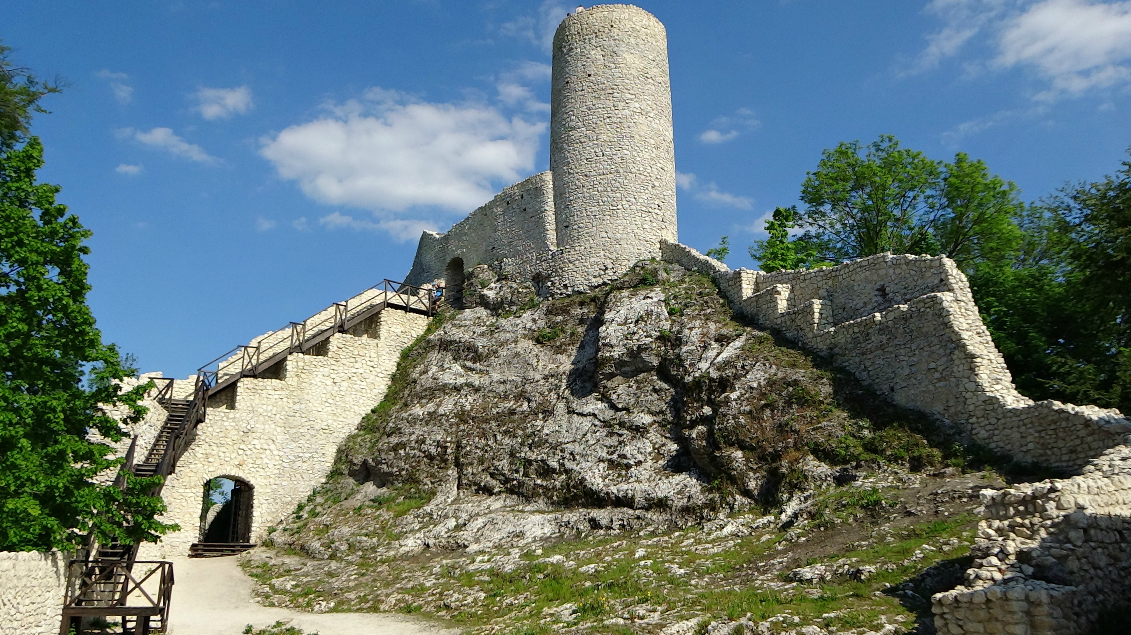 history, outdoors, poland, ancient, tree, no people, plant, monument, building exterior, nature, ancient civilization, ruined, architecture, stone wall, HD Wallpaper