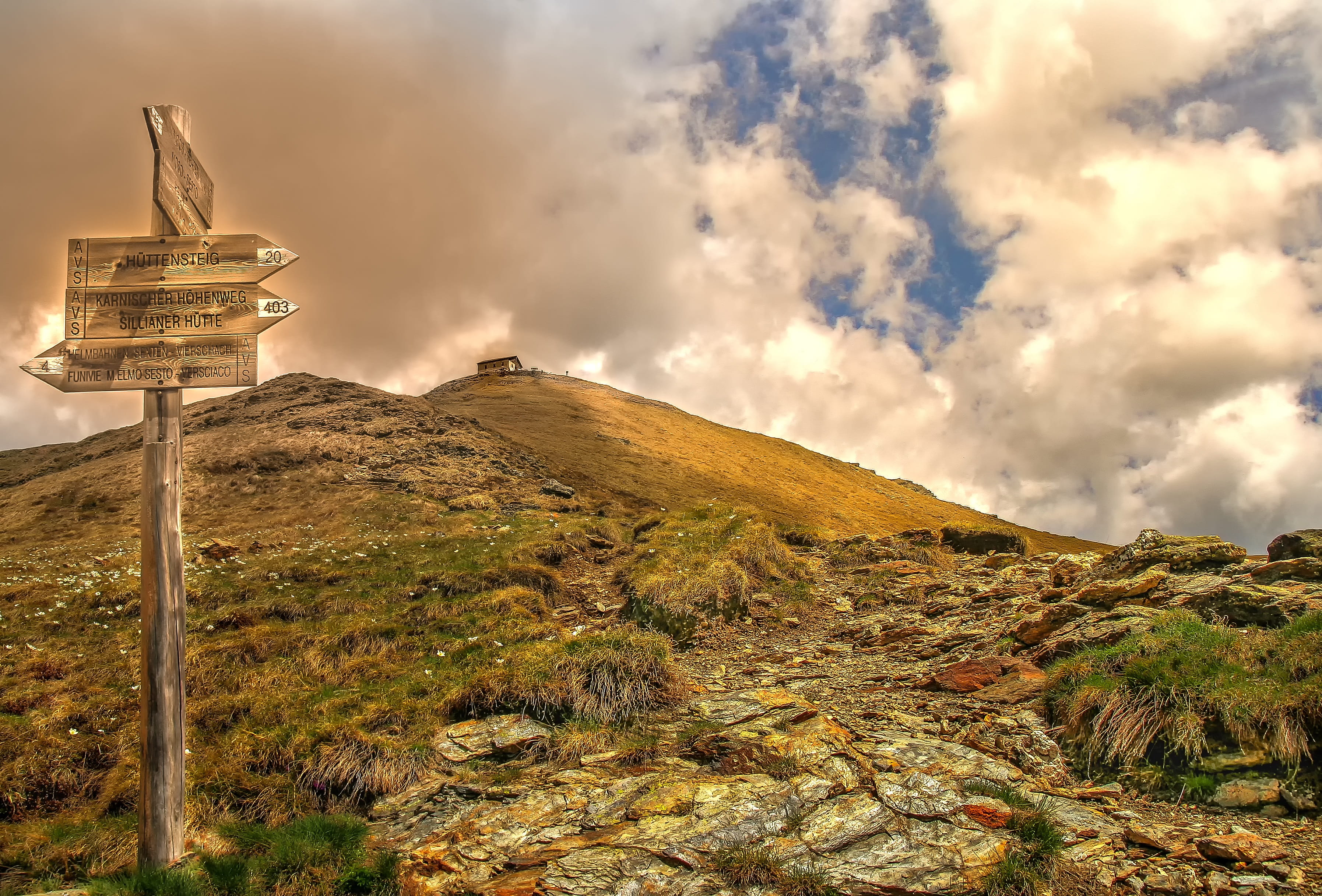 summit dough, non-urban scene, south tyrol, cloud - sky, tranquility, beauty in nature, clouds, dramatic, landscape, mountain panorama, sky, architecture, HD Wallpaper