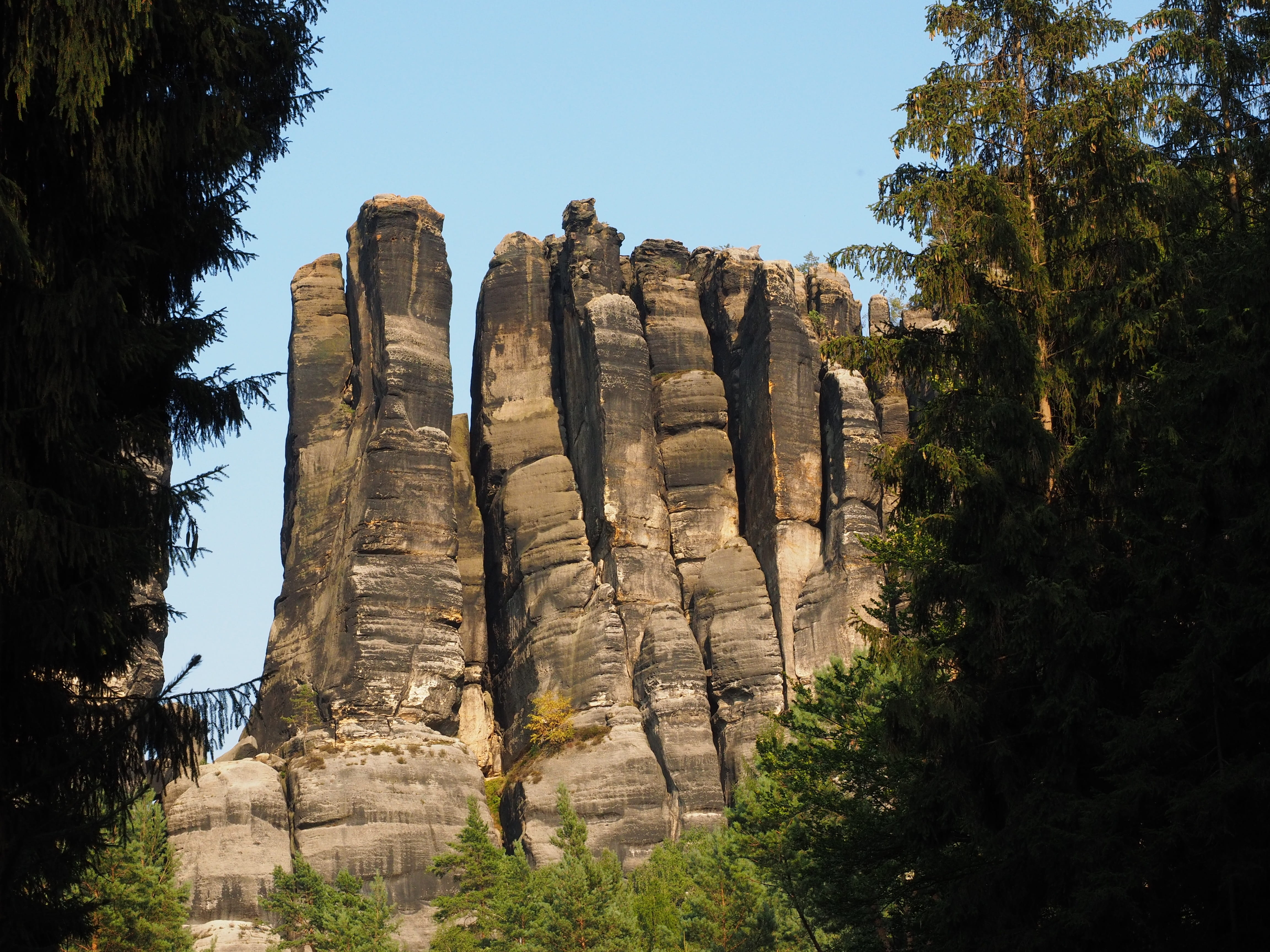 landscape, day, the lower monkeys steinweg, no people, sky, formation, stone formation, cross tower, lower promenade of the affensteine, non-urban scene, HD Wallpaper