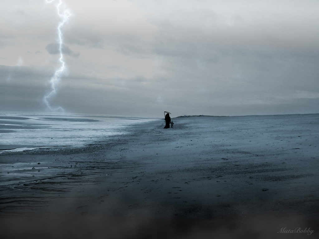 lightning, hd, reaper, acceptance, 480P, abstract, over, Death, life, photography, art, ii, HD Wallpaper