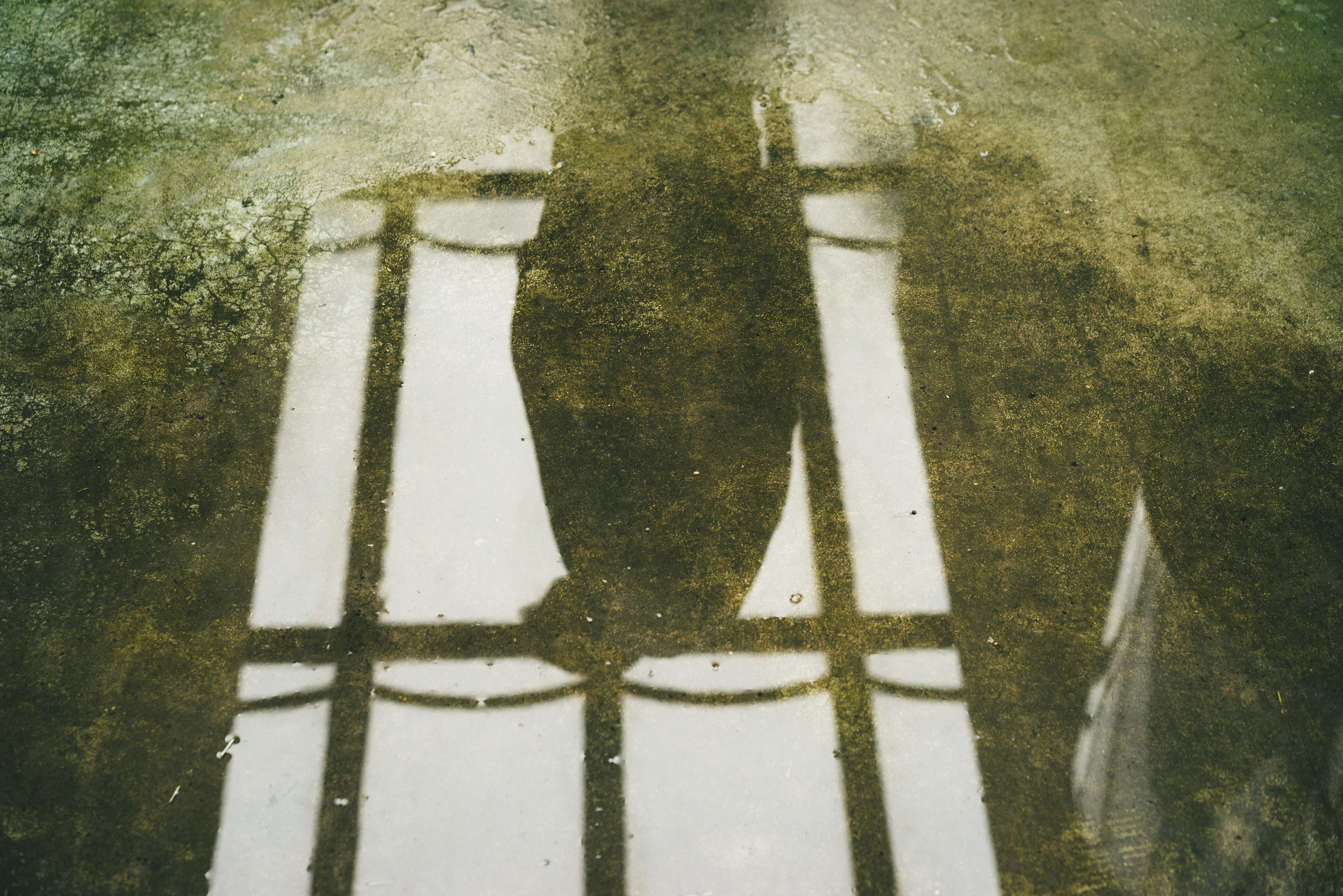 line, dark, wet, grunge, puddle, sillhouette, still, asphalt, 5K, shadow, window, street, texture, stone, cement, graphic, crack, reflection, outdoors, HD Wallpaper