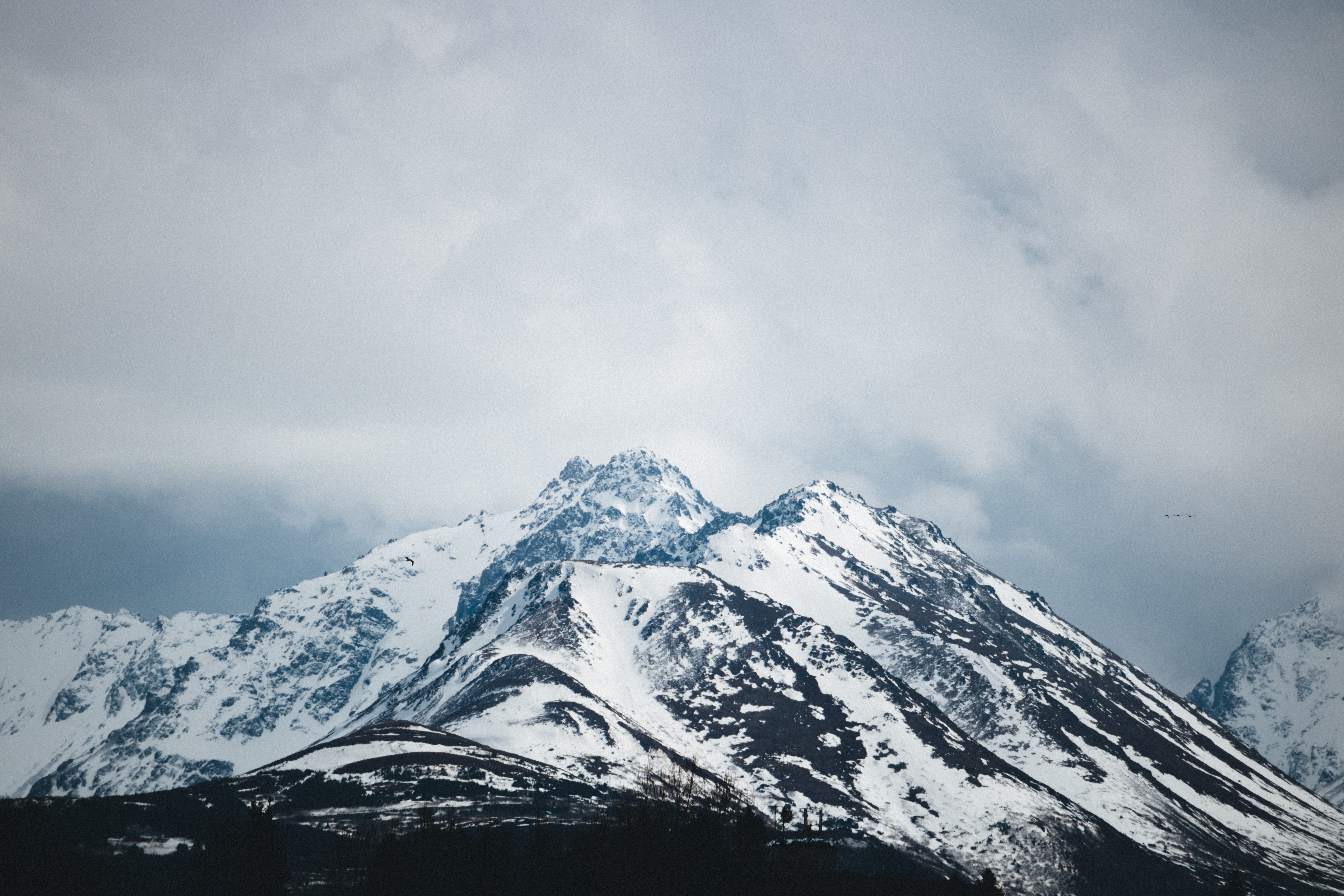  scenics - nature, ranges, landscape, cloud - sky, cold temperature, sky, minimal, travel destinations, rocky, outdoors, winter, mood, alaska, HD Wallpaper