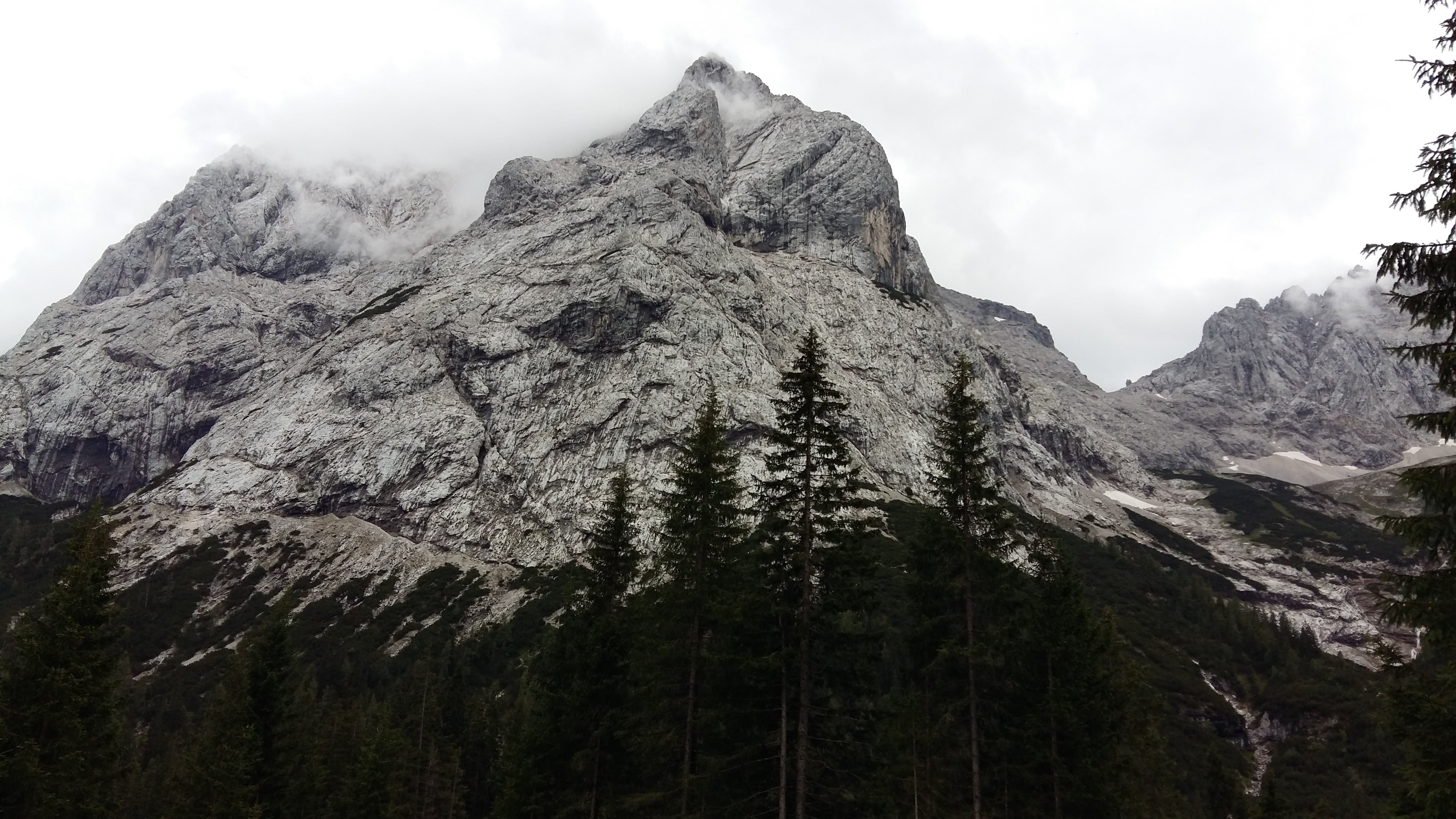 ehrwald, land, environment, coniferous tree, outdoor, scenics, snow, mountain Peak, cloud - sky, rock, mountains, no people, outdoors, cold temperature, HD Wallpaper