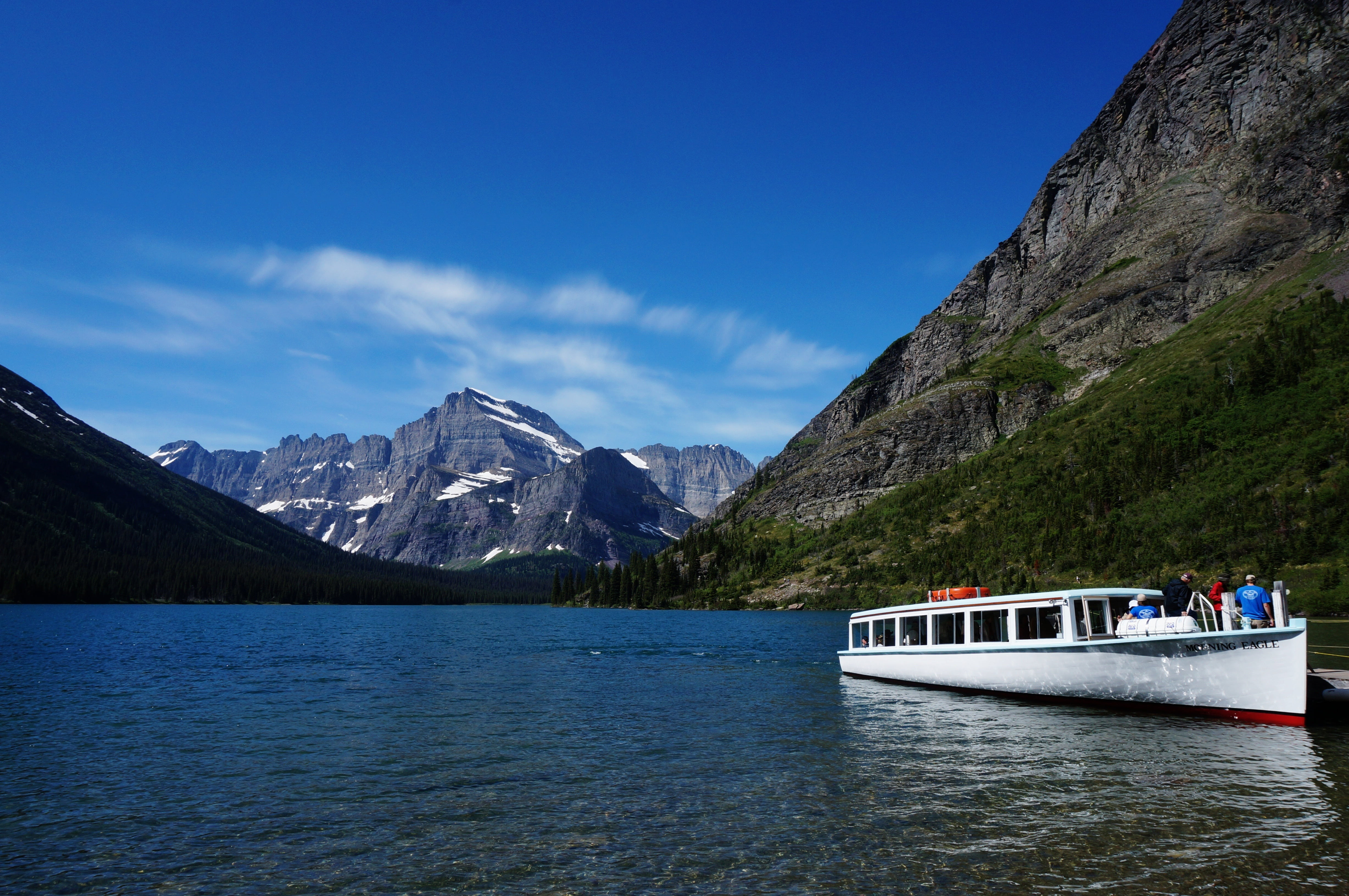 ice, travel destinations, day, tour, nature, 4K, formation, boat, mountain range, ferry, glacier, lake, mode of transportation, reflection, national, tree, HD Wallpaper