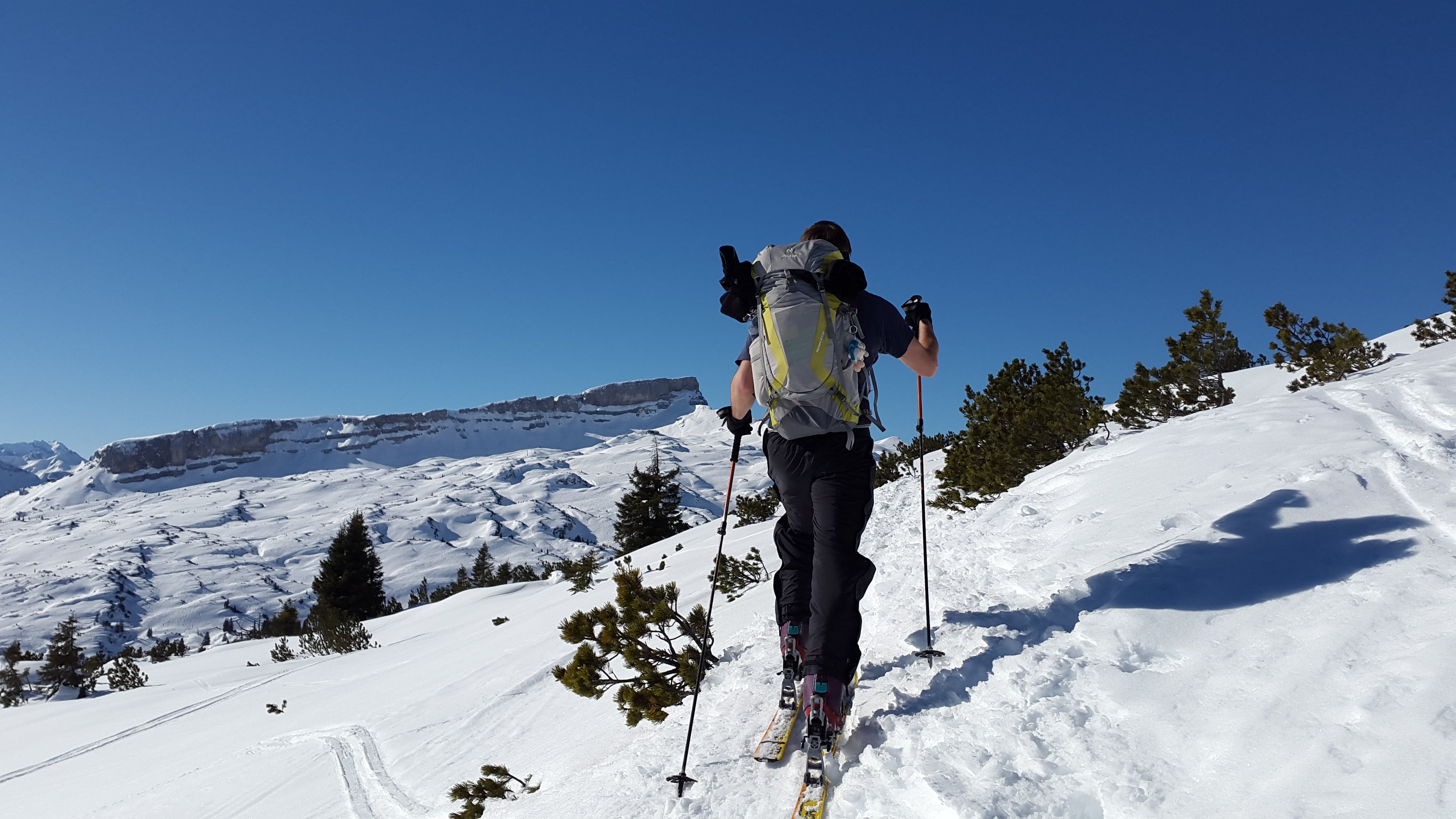 touring skis, winter sports, backcountry skiiing, kleinwalsertal, adult, hiking, cold temperature, winter sport, full length, activity, hill, mountain, HD Wallpaper