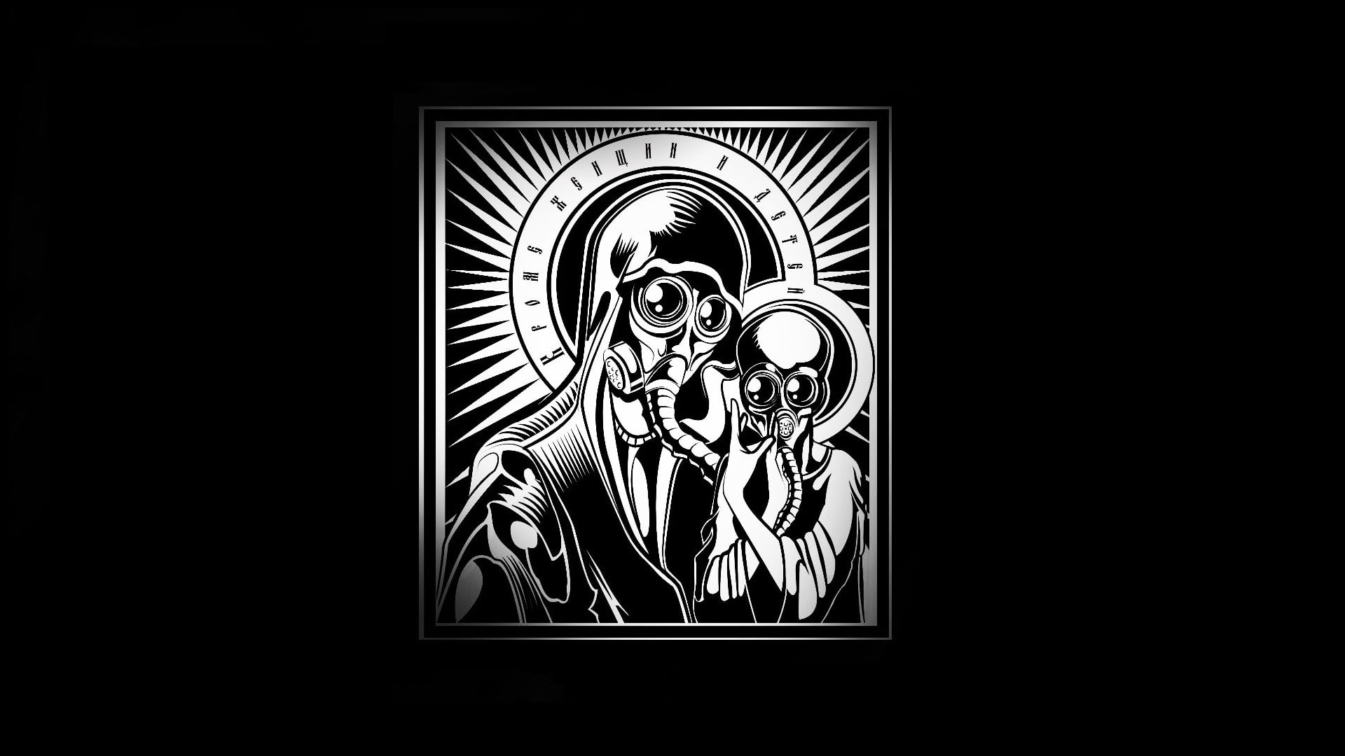studio shot, art and craft, illustration, human representation, indoors, men, Music, computer Graphic, black Background, vector, Gas mask, game, human Skull, HD Wallpaper